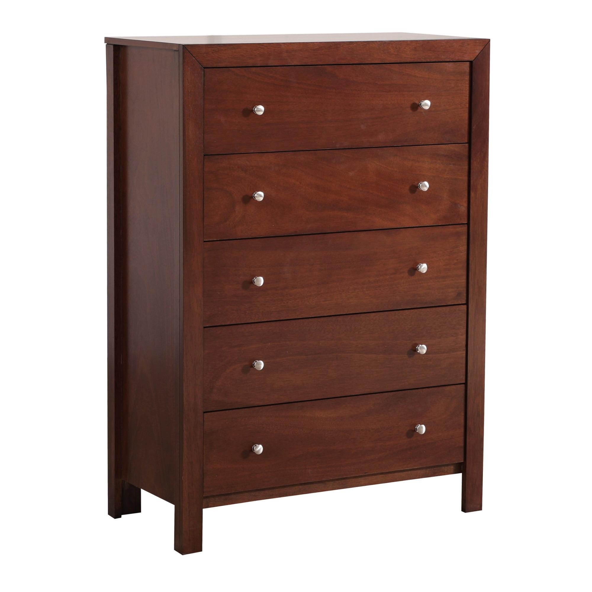 Burlington Contemporary Cherry Wood 5-Drawer Chest