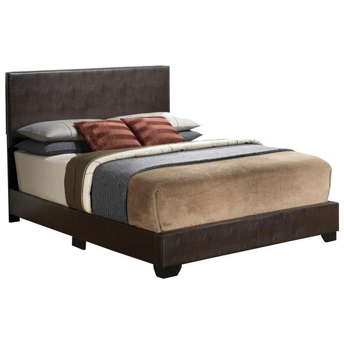 Passion Furniture Aaron Cappuccino Upholstered Full Panel Bed