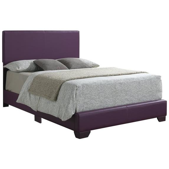 Passion Furniture Aaron Purple Upholstered Full Panel Bed