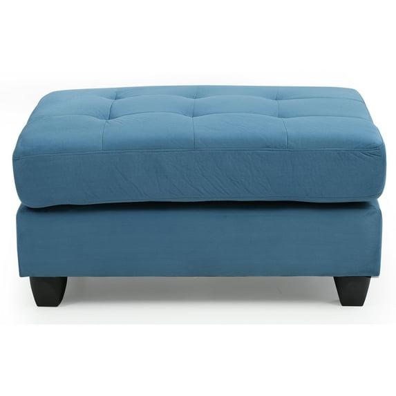 Passion Furniture Malone Aqua Tufted Ottoman