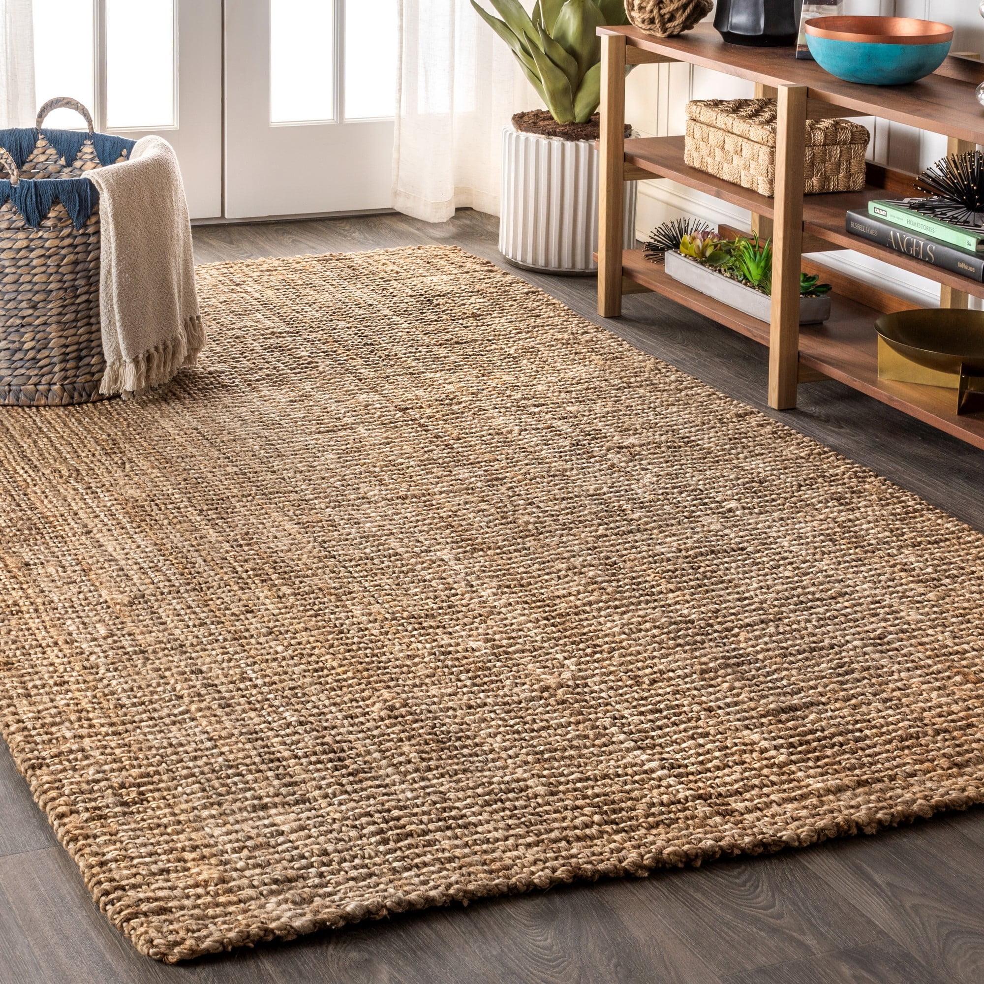 3'x5' Pata Hand Woven Chunky Jute Area Rug, Natural - JONATHAN Y