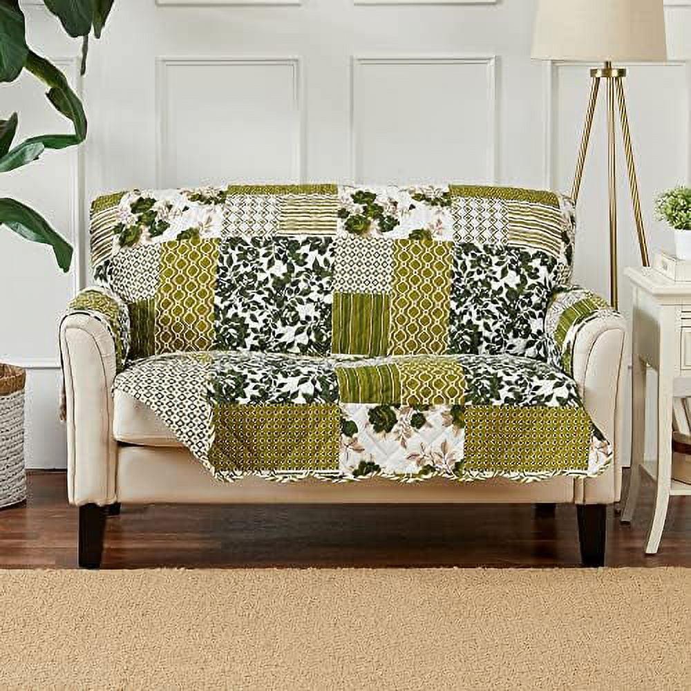 Reversible Stitched Patchwork Sofa Furniture Protector - Great Bay Home