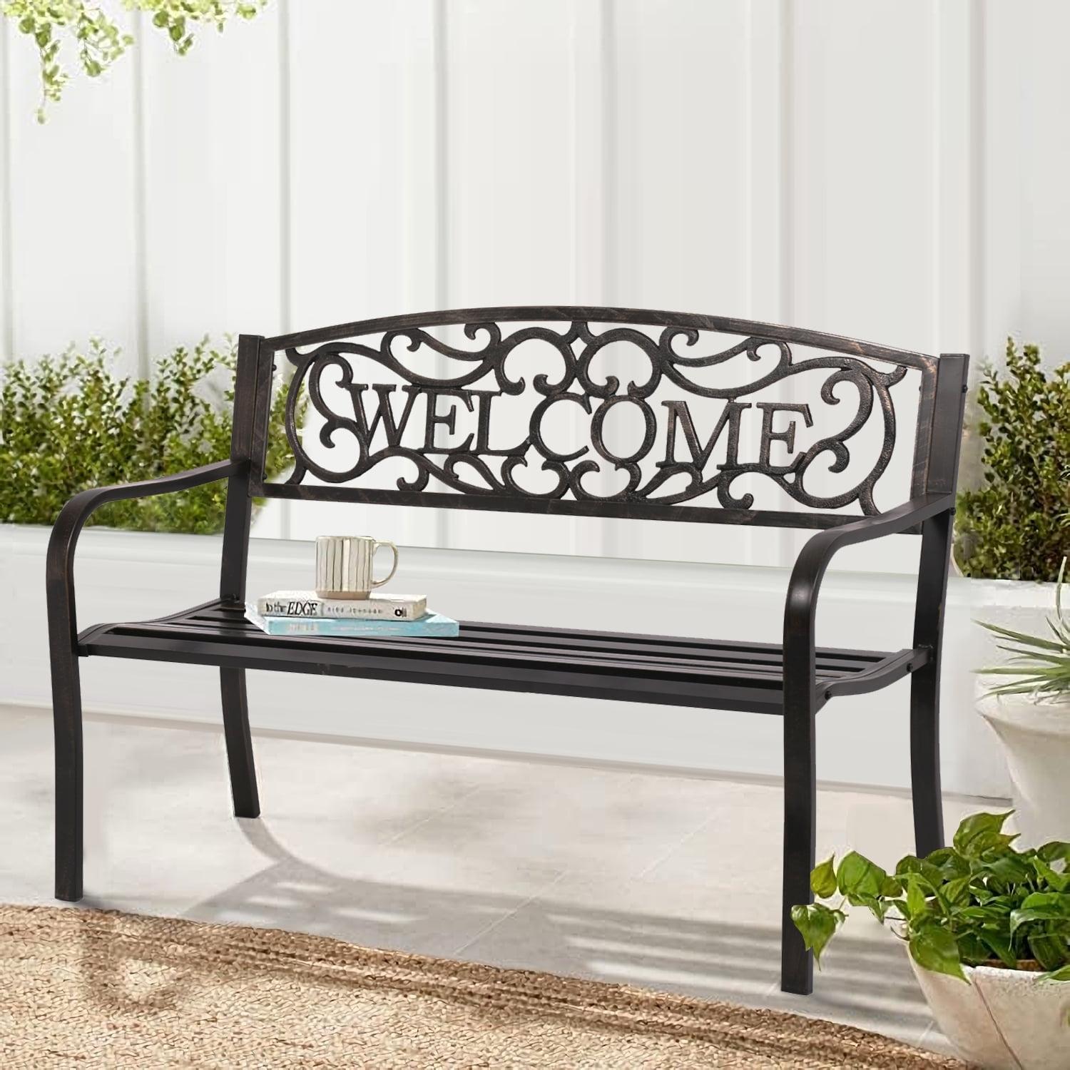 Elegant Welcome 48.5" Bronze Steel Park Bench