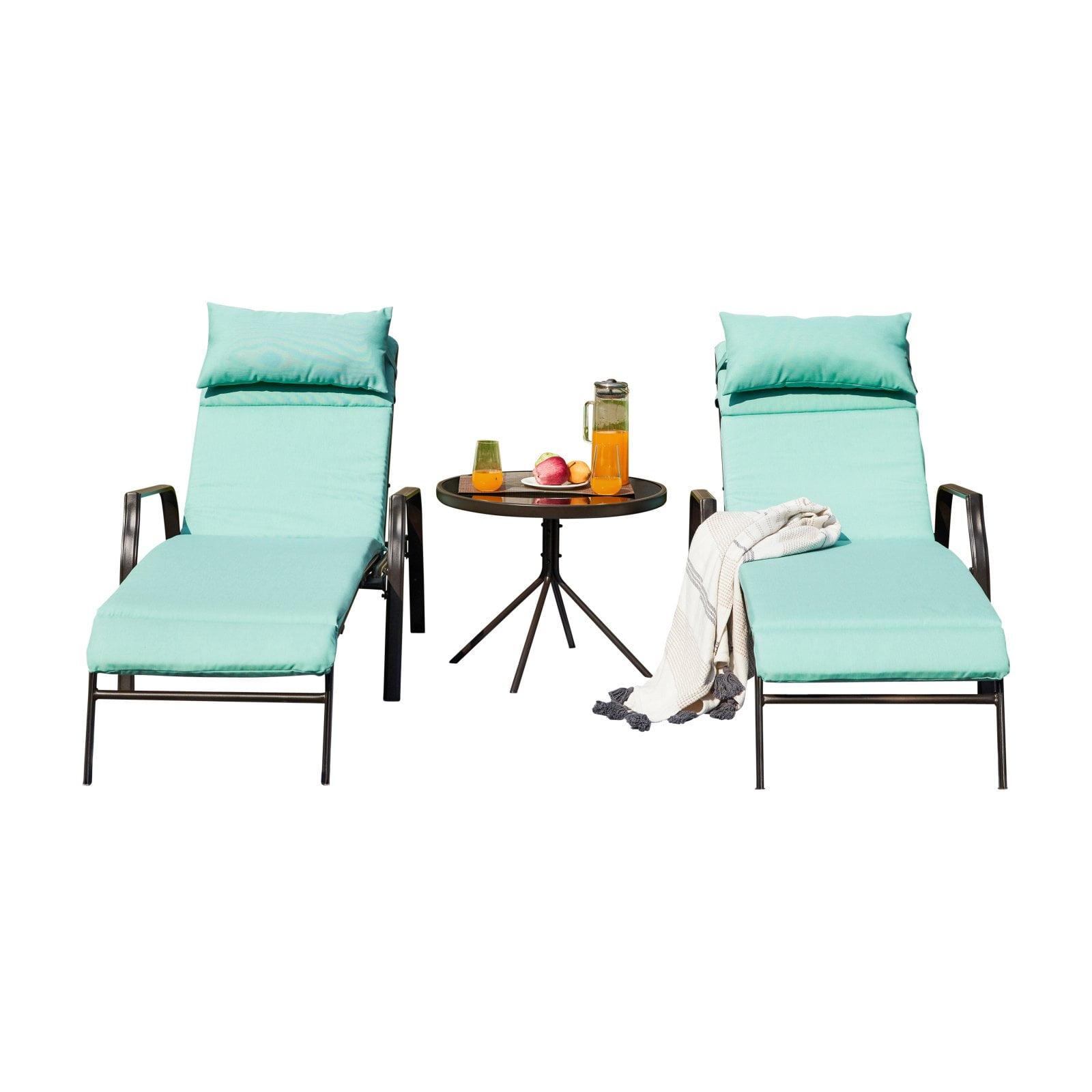 3pc Outdoor Metal Chaise Lounge Set - Patio Festival