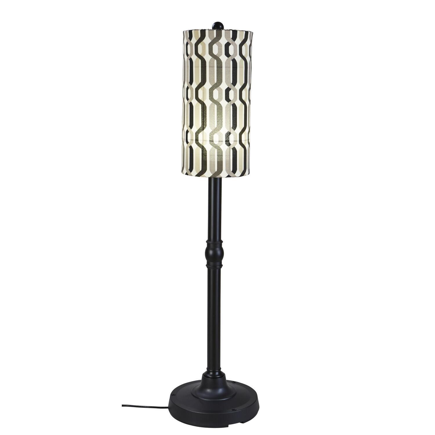Patio Living Concepts Coronado 58 Floor Lamp 62270 with 2 black body and New Twist Caviar outdoor fabric shade