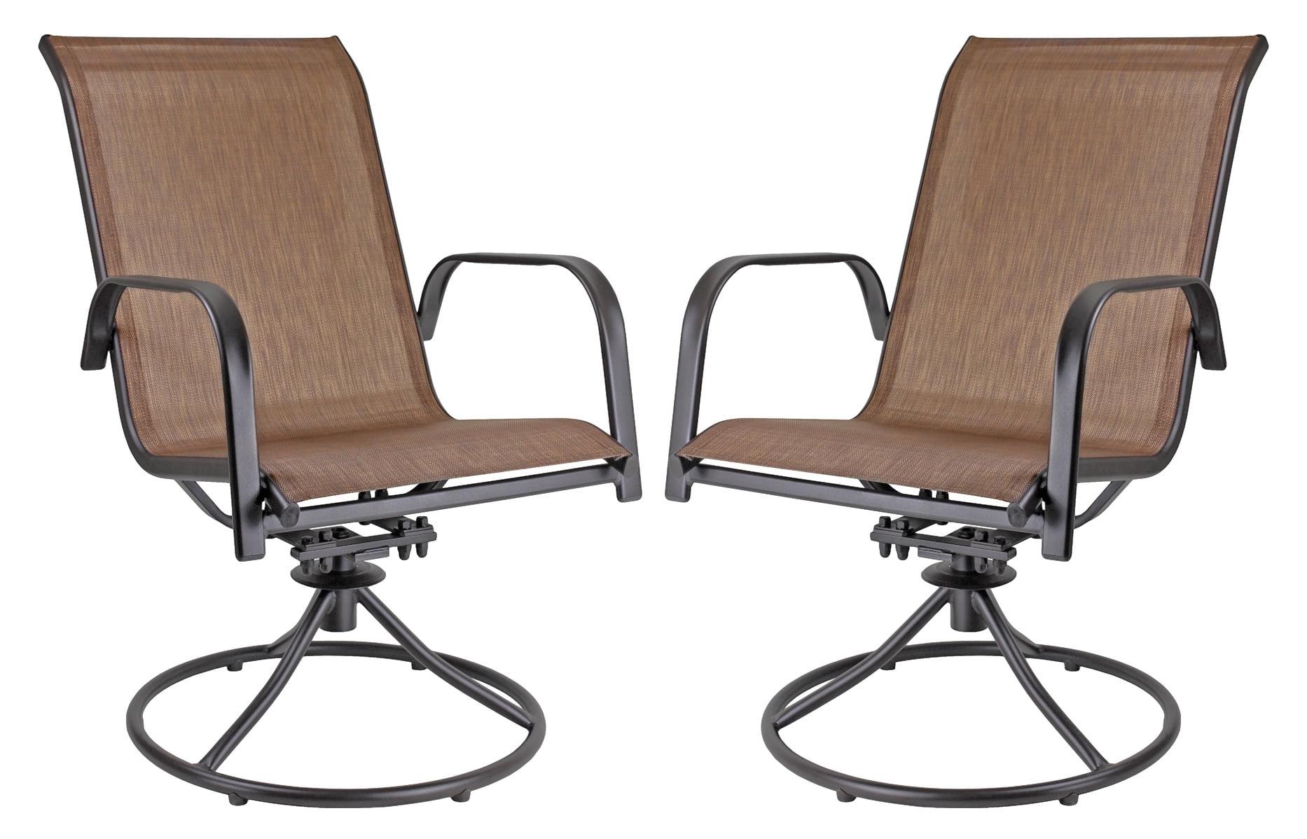 Espresso Brown Outdoor Swivel Rocker Patio Chairs (Set of 2)