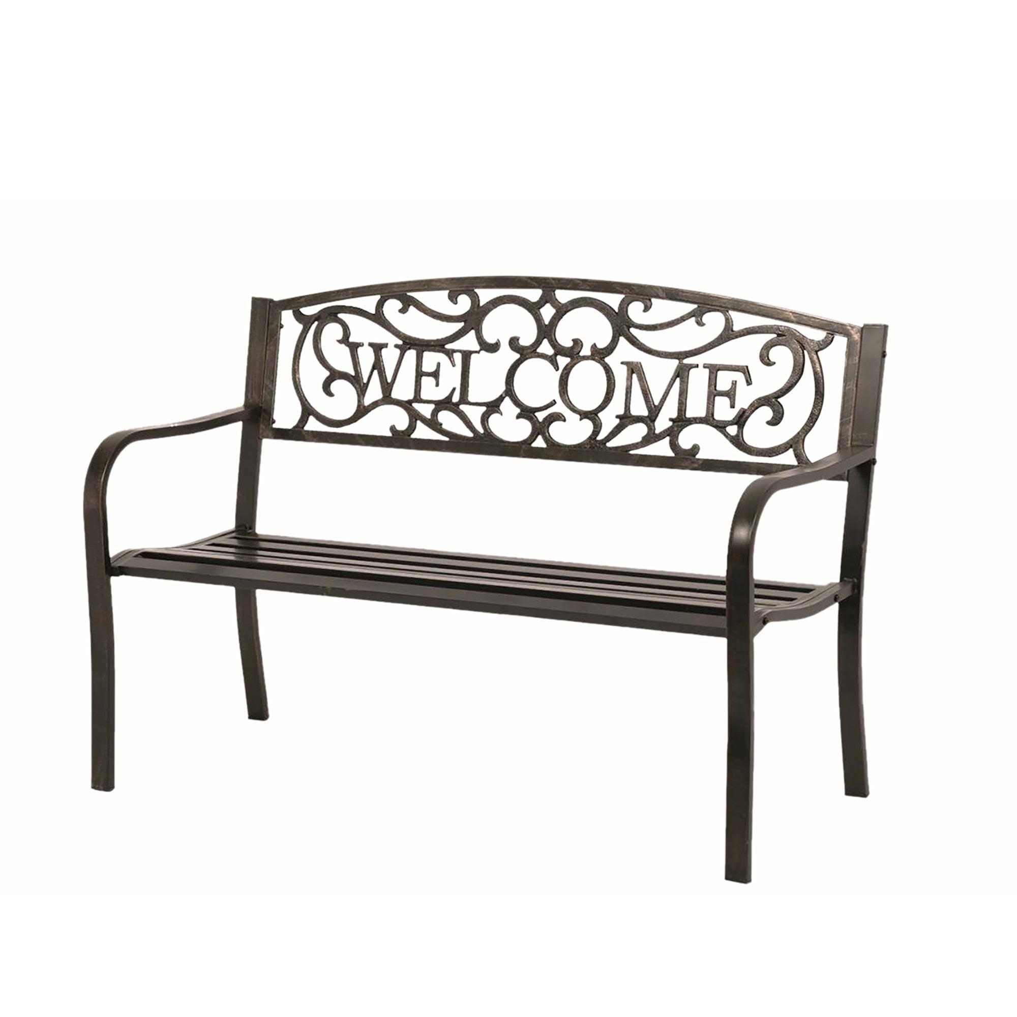 Elegant Welcome 48.5" Bronze Steel Park Bench