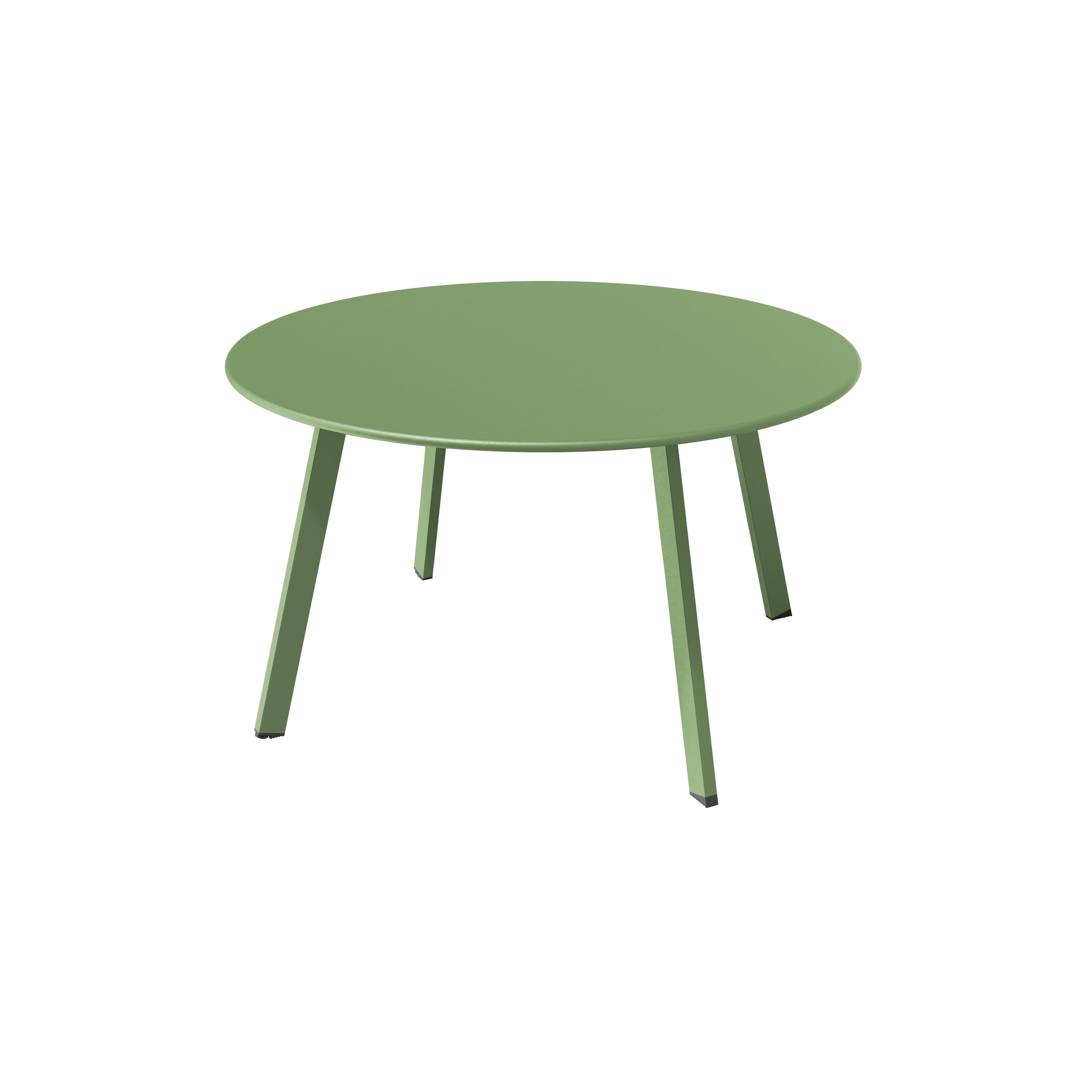 Patio Round Steel Coffee Table, Weather-Resistant Large Outside Side Table for Garden Balcony Yard - 27.6 x 27.6 x 15.8 inch Green