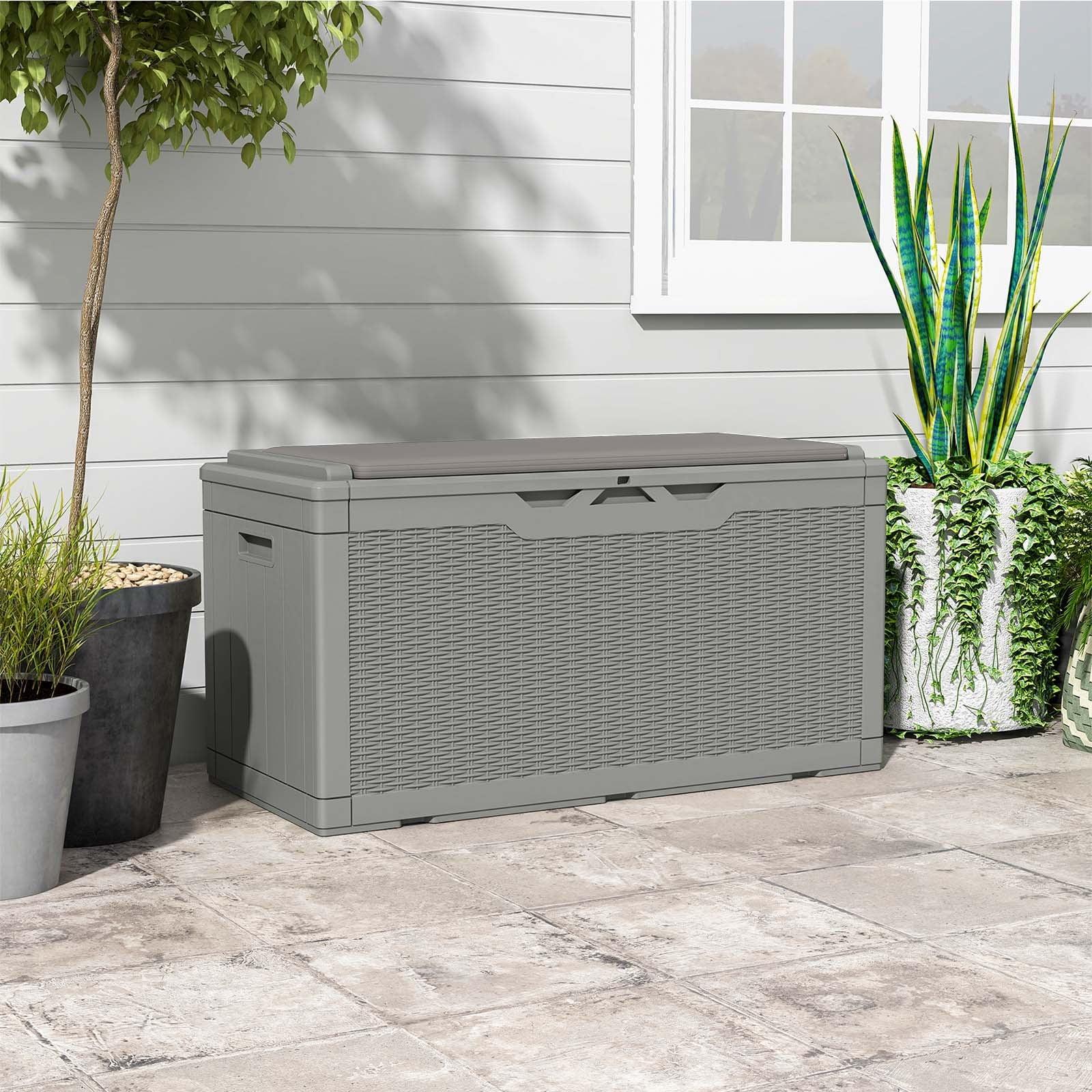Patiowell 100 Gallons Water Resistant Resin Lockable Deck Box