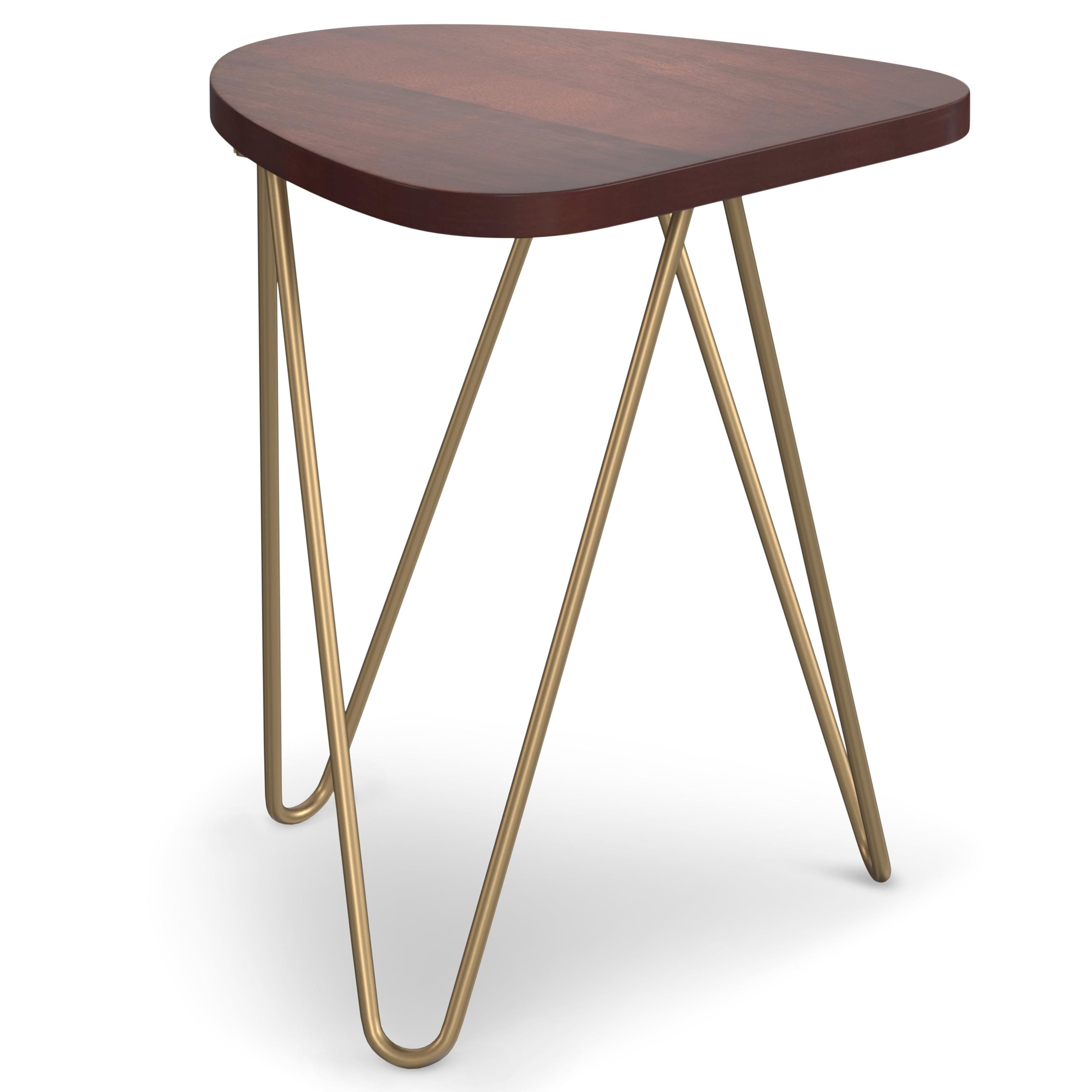 Simpli Home Patrice Solid Mango Wood Mid-Century Modern End Table with Unique Shaped Top and Hairpin Legs & Reviews | Wayfair