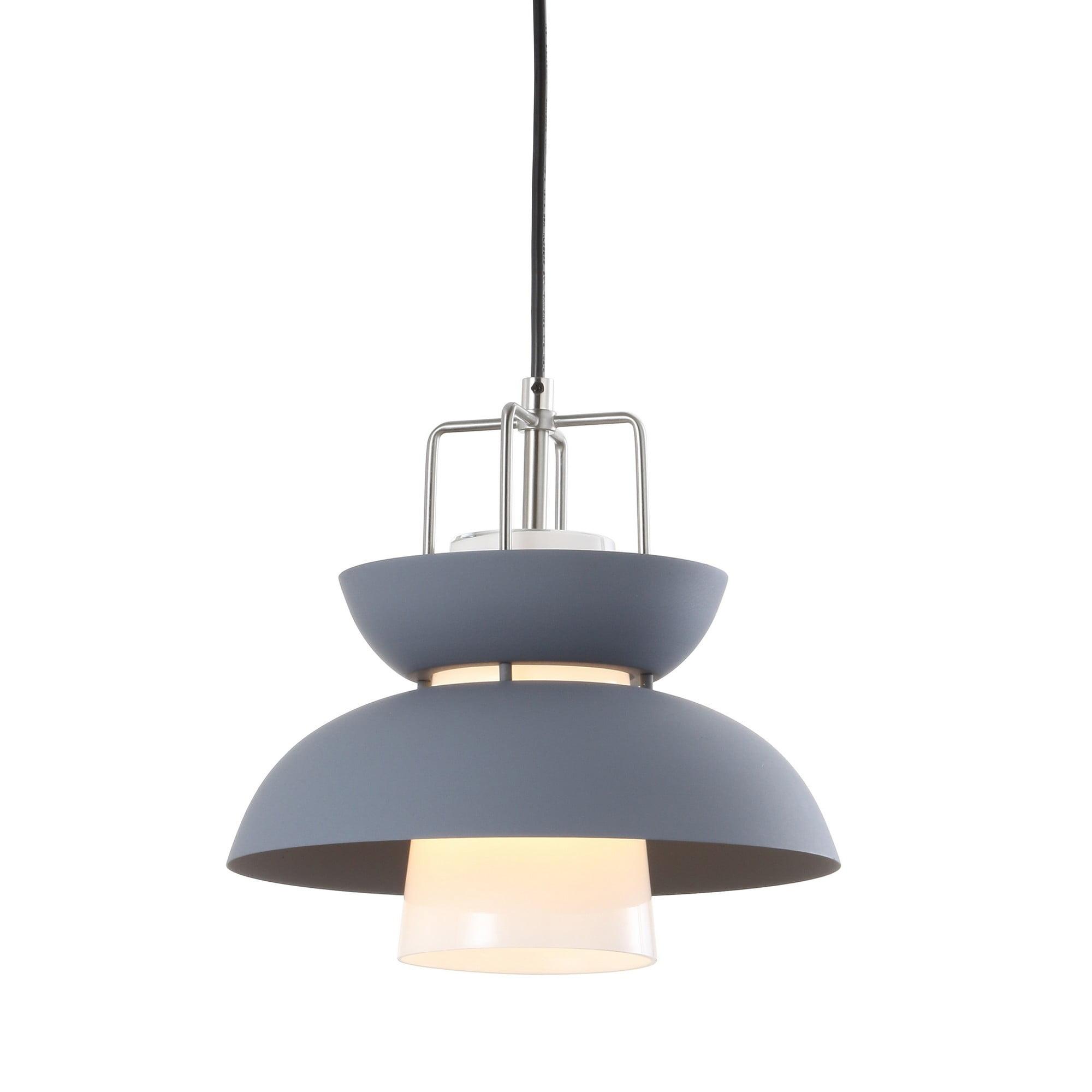 Paul 11" Adjustable Farmhouse Metal LED Pendant in Gray