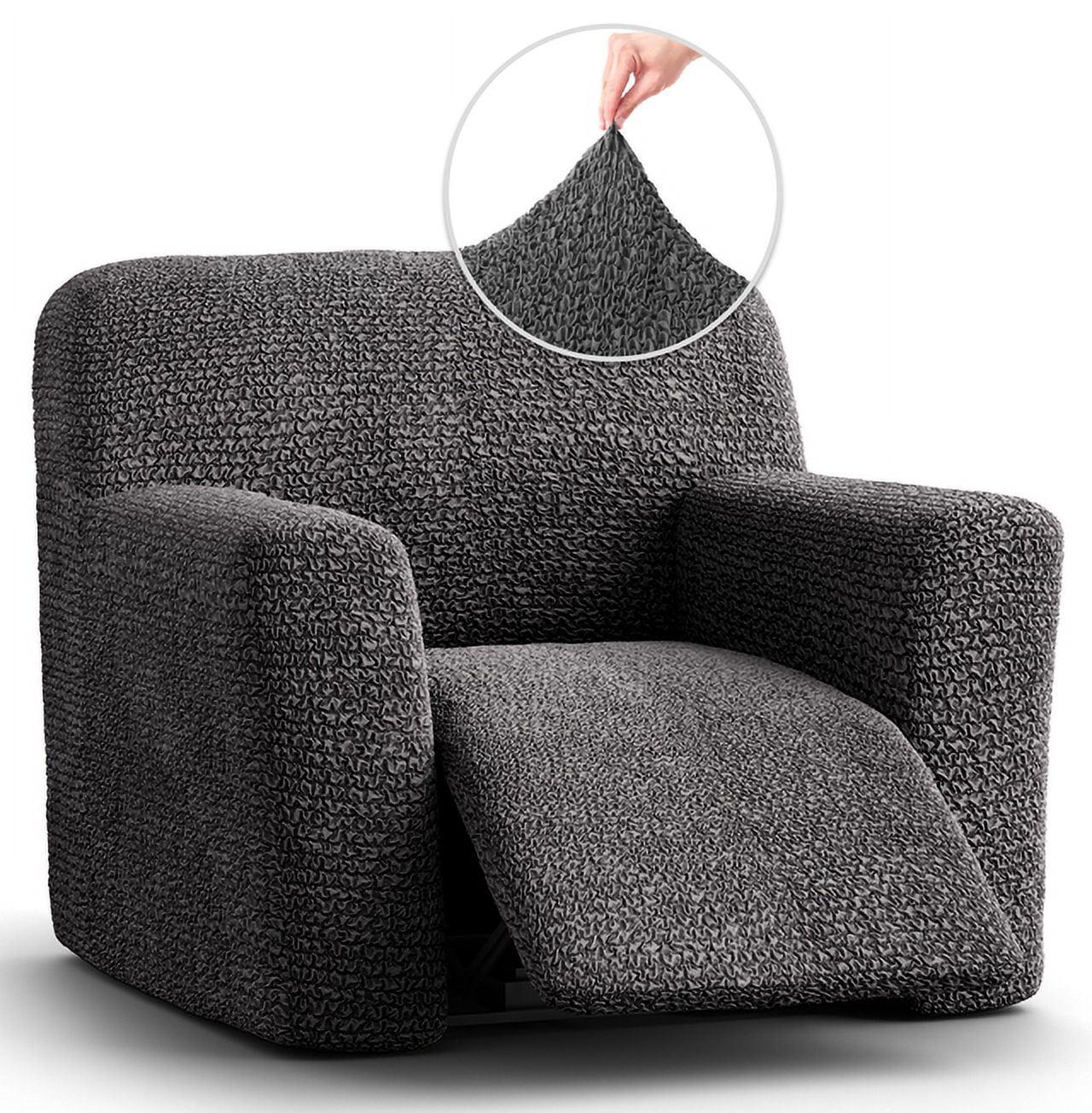 Modern Dark Grey Stretch Recliner Chair Slipcover