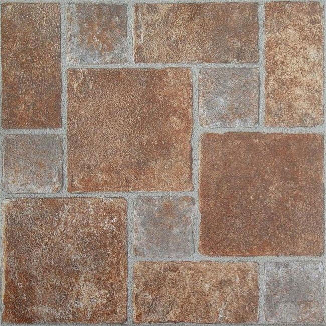 Rustic Brown and Gray Self-Adhesive Vinyl Floor Tiles 12''x12''