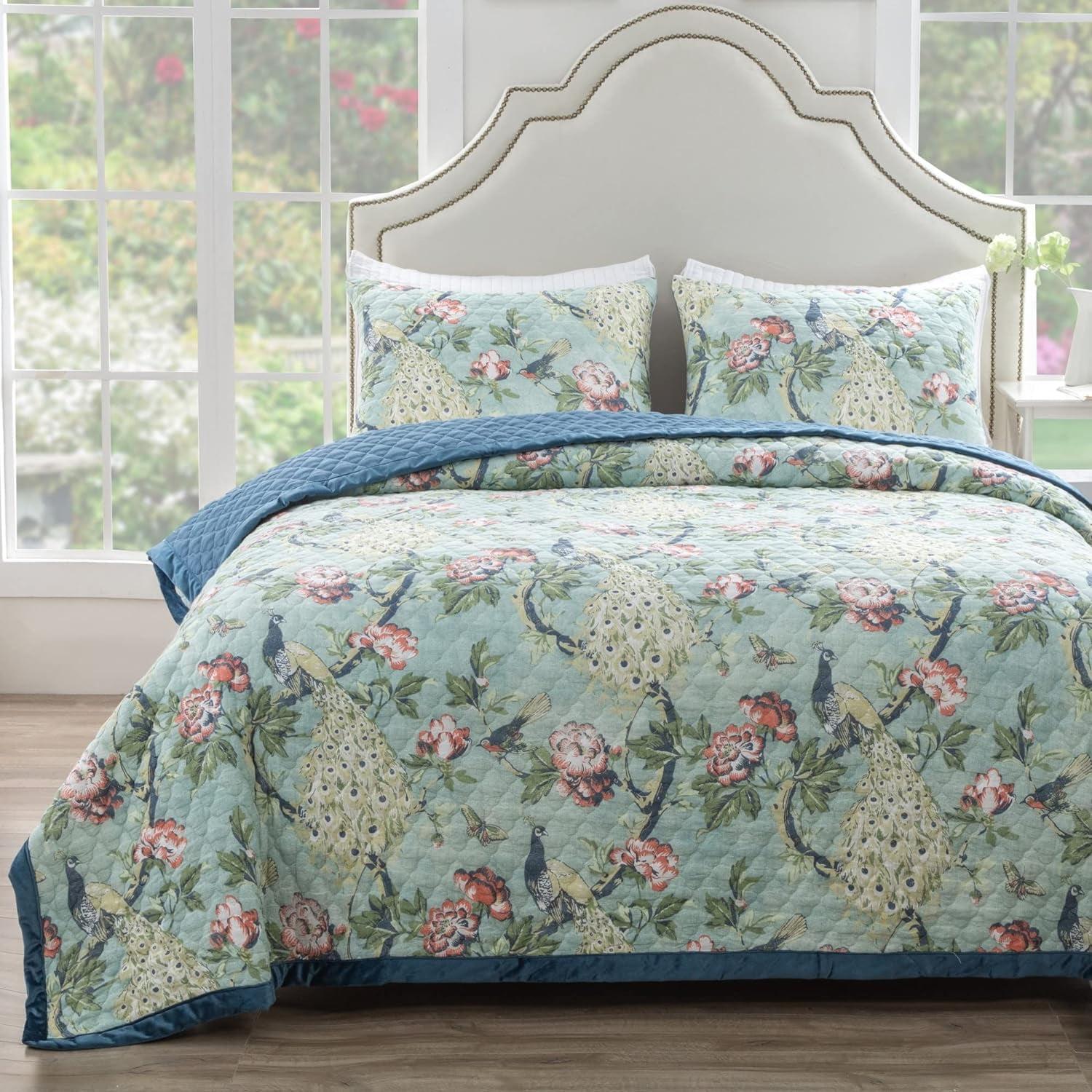 Greenland Home Fashions Pavona Quilt Set Jade