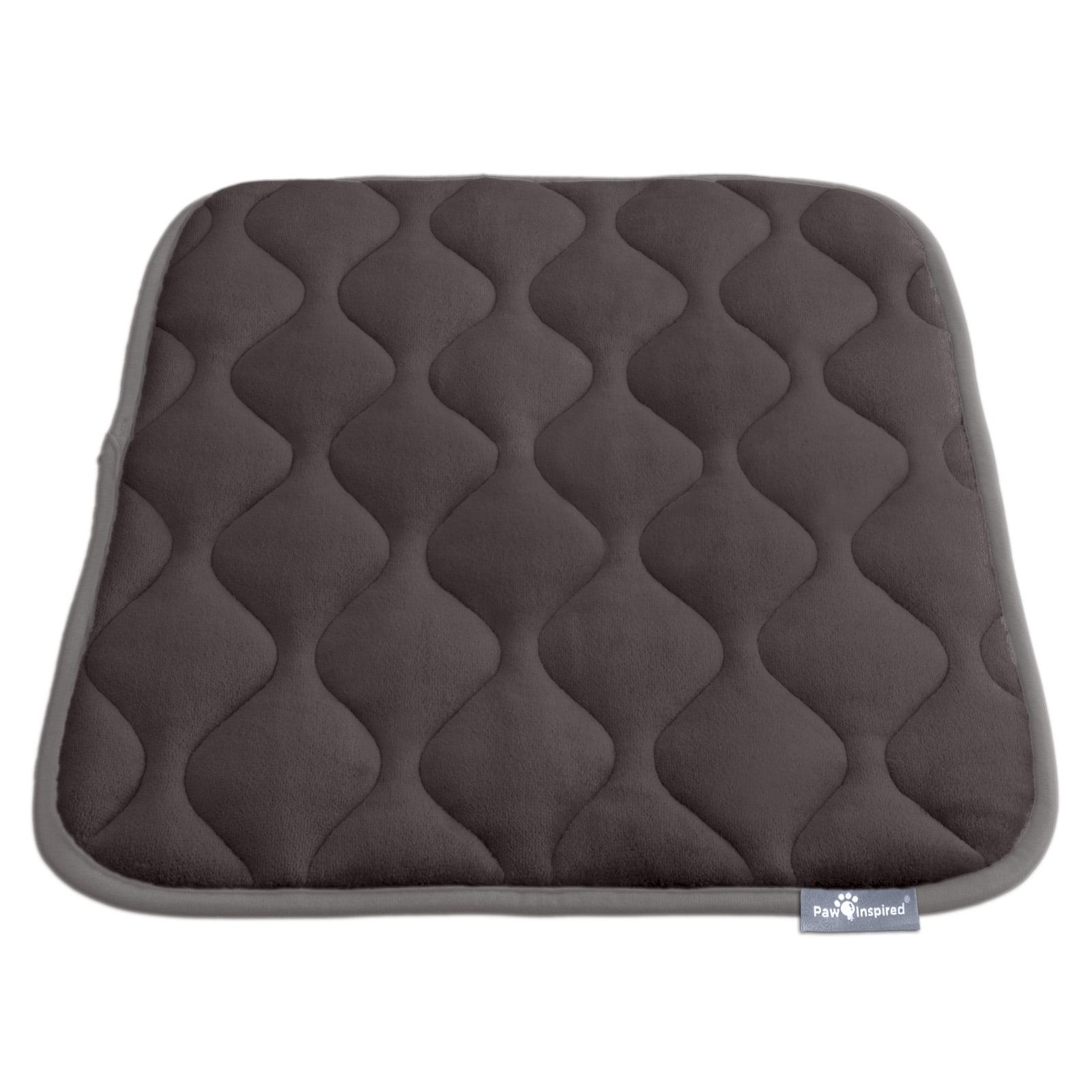 Paw Inspired Washable Padded 24" Crate Mats for Dogs | 23” x 17” Size, Fits 24-inch Kennels | Anti-Slip, Leakproof, Waterproof, Reusable Plush Pet Pads (Gray)