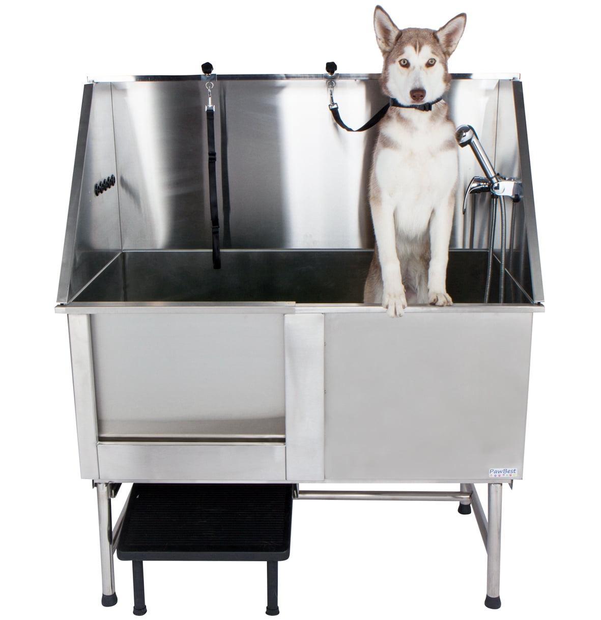 Dog Bathtub, 50 Inch Professional Dog Washing Station with Faucet and Leash, 	Dog Bathing Station for Dogs of All Sizes, 50.2"L x 27.6"W x 60.2"H