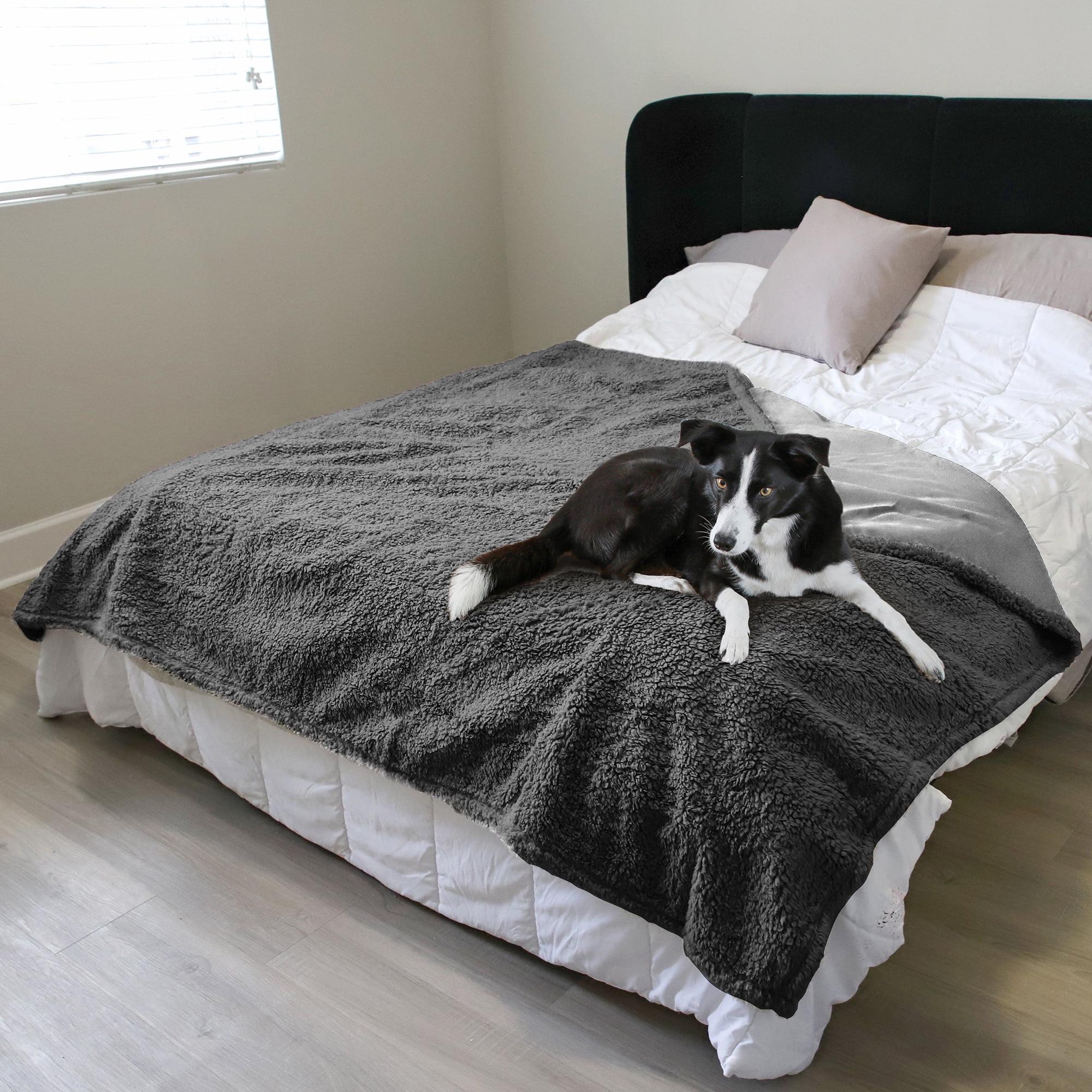 Kritter Planet Waterproof Blanket for Dogs, 80x60 Inches, Light Gray