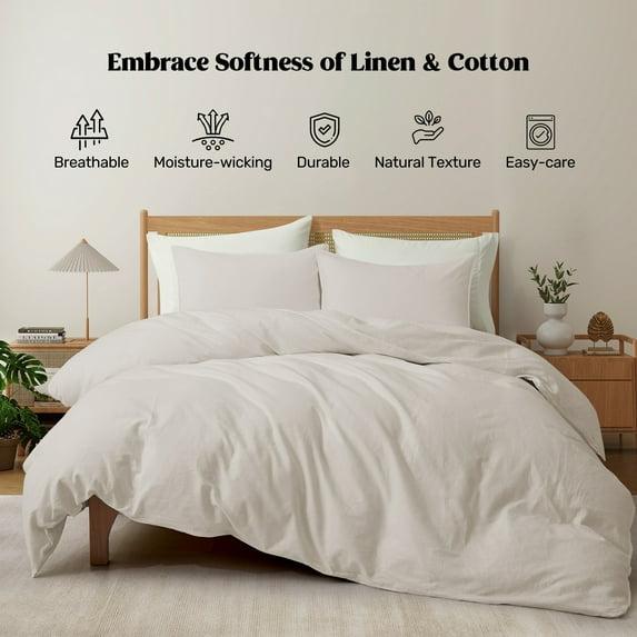Peace Nest Linen and Cotton Duvet Cover with Pillowcase