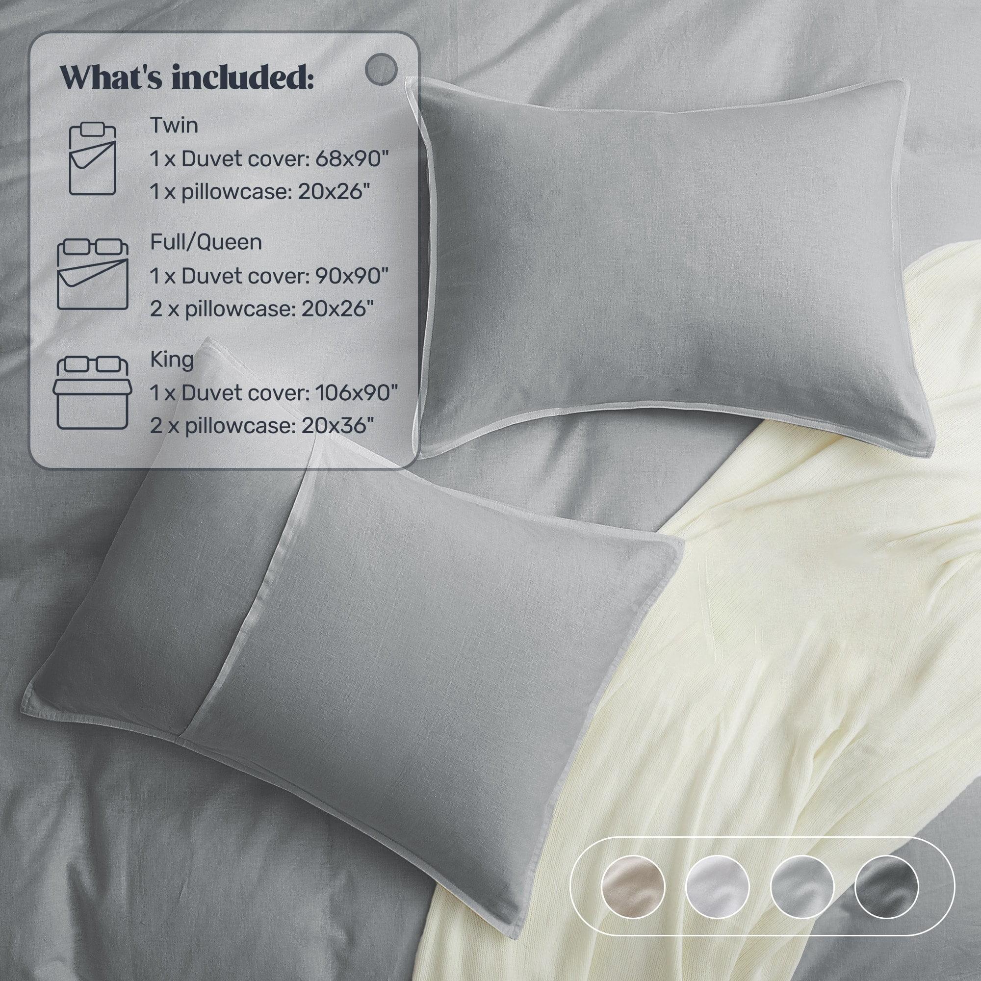 Peace Nest Linen and Cotton Duvet Cover with Pillowcase