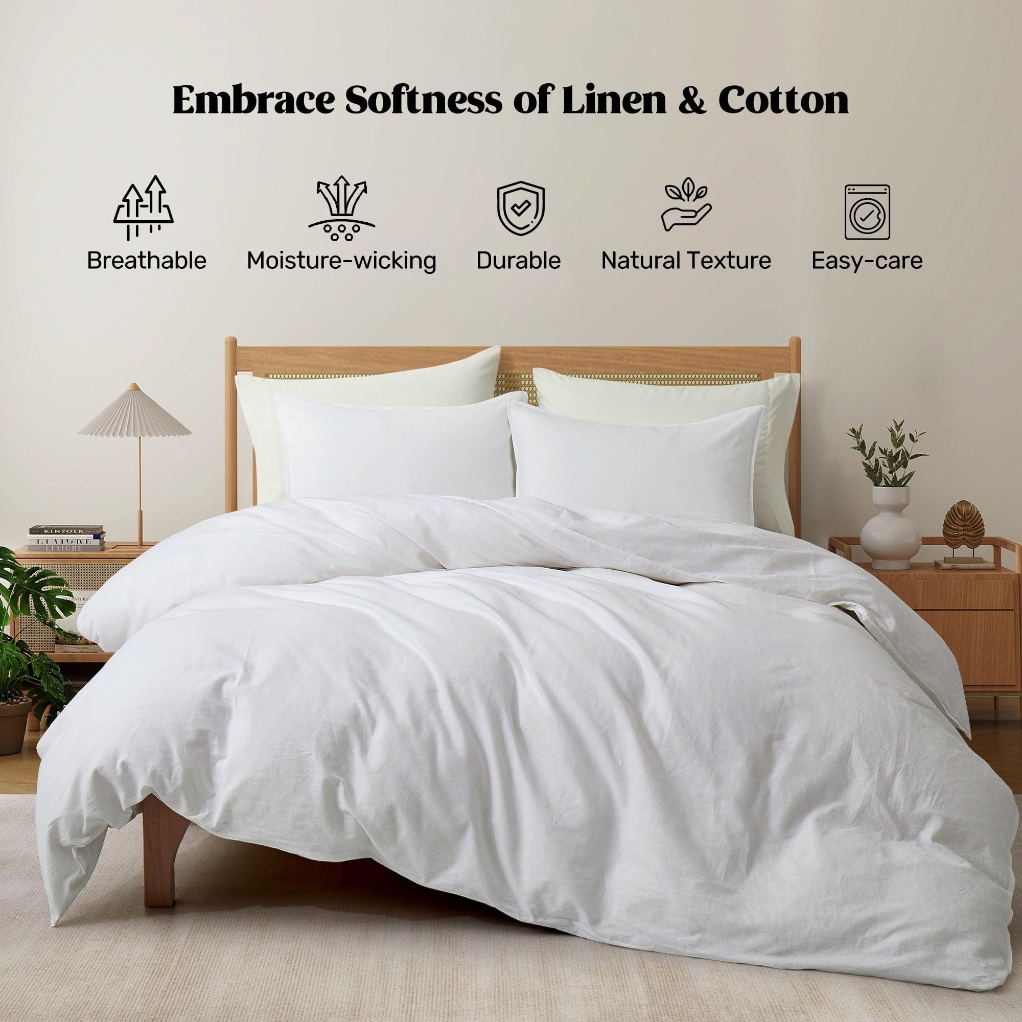 Peace Nest Linen and Cotton Duvet Cover with Pillowcase