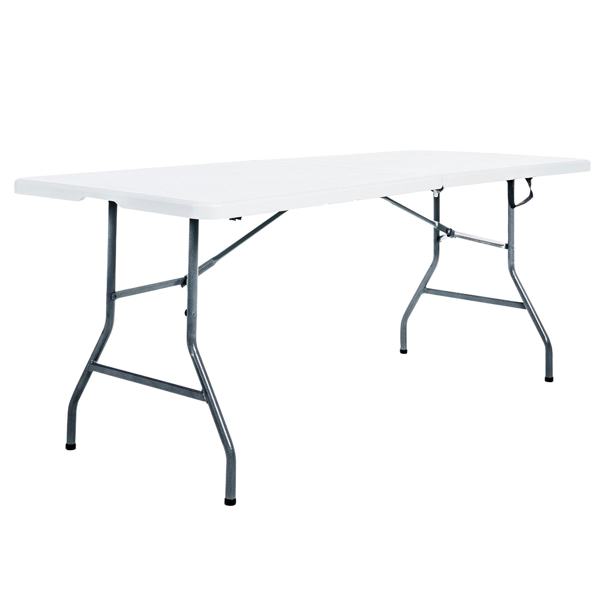 Peakform Multipurpose Banquet Fold-In-Half Table Lightweight Durable Desk with Secure Base for Indoor and Outdoor Events, 6 Foot, White