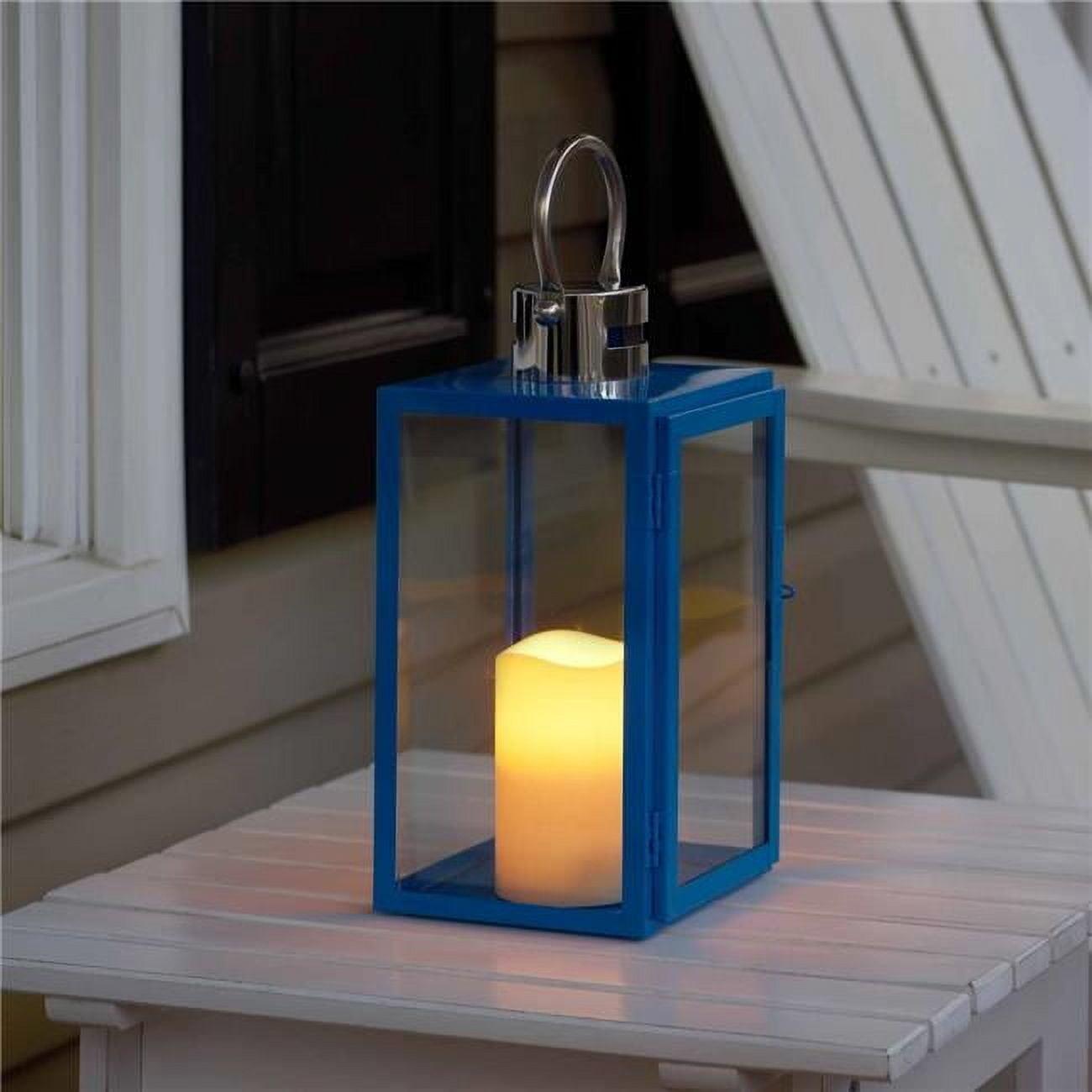 Pebble Lane 84117-LC 11 in. Nemo LED Candle Lantern - Blue