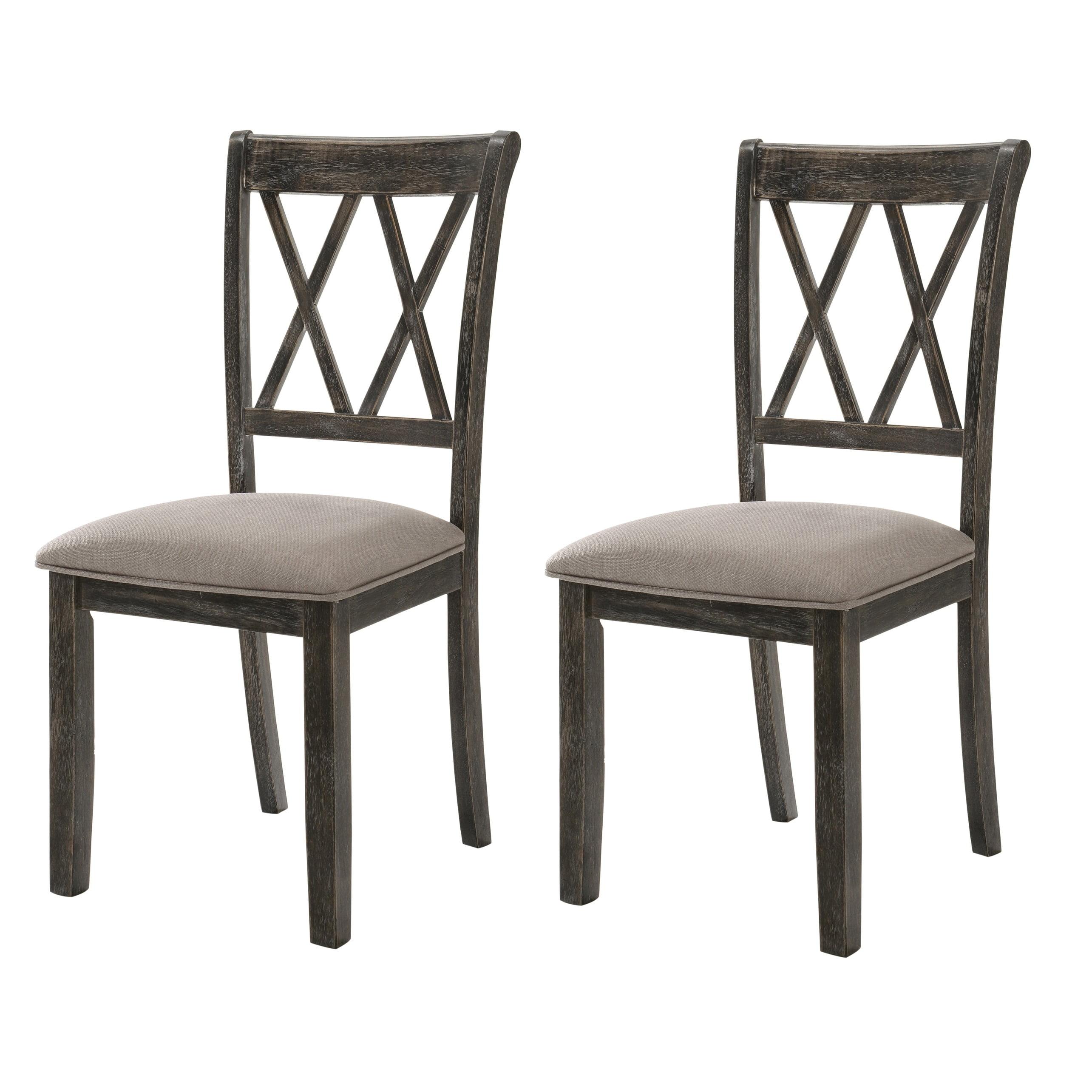 Set of 2 20" Claudia Fabric Dining Chairs Weathered Gray - Acme Furniture