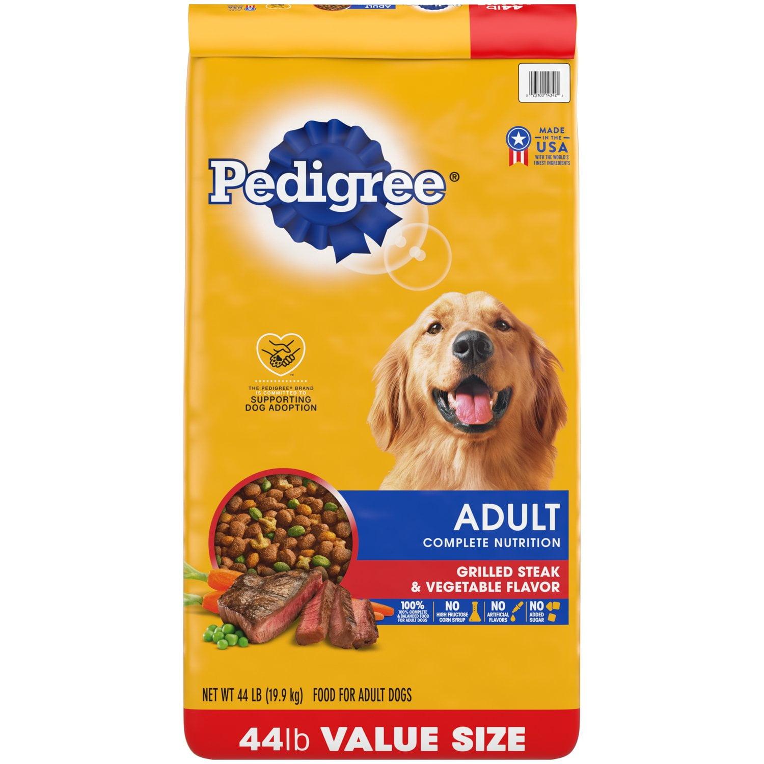 Pedigree Grilled Beef, Grain, Steak and Vegetable Flavor Adult Dry Dog Food - 44lbs
