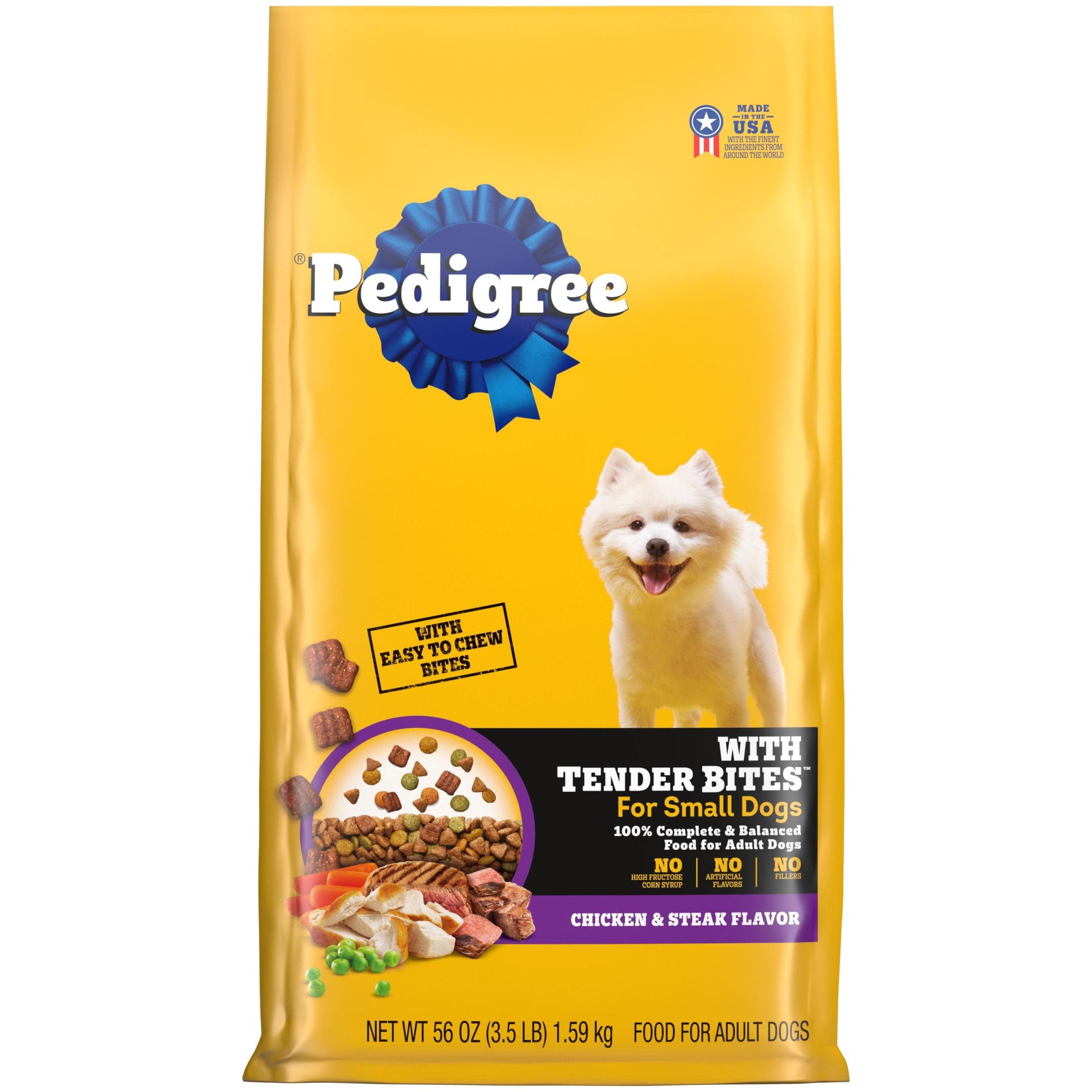 Pedigree with Tender Bites Chicken, Vegetable, Steak and Beef Flavor Dry Dog Food for Small Dogs - 3.5lbs