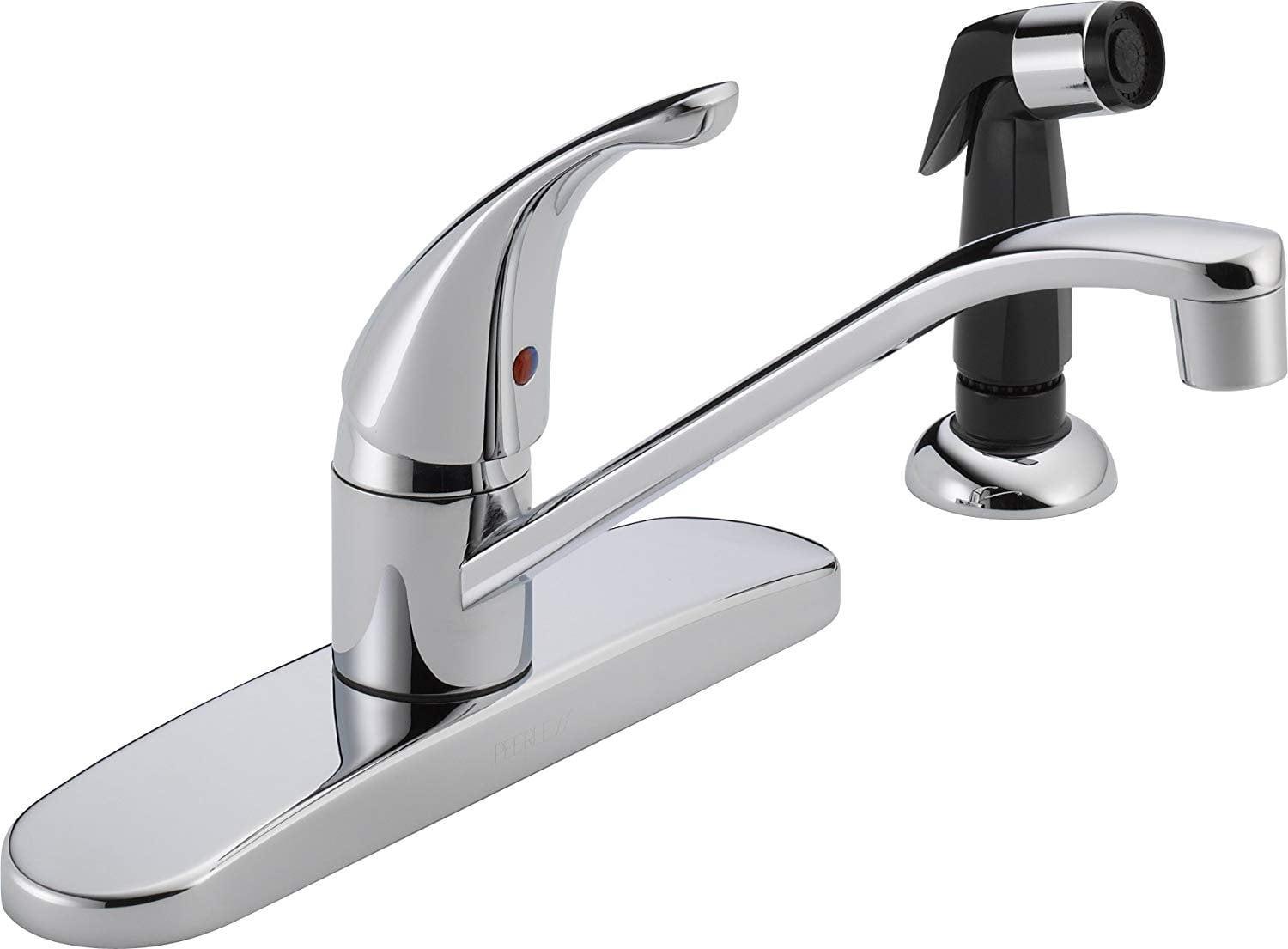 Chrome Single-Handle Kitchen Faucet with Side Sprayer