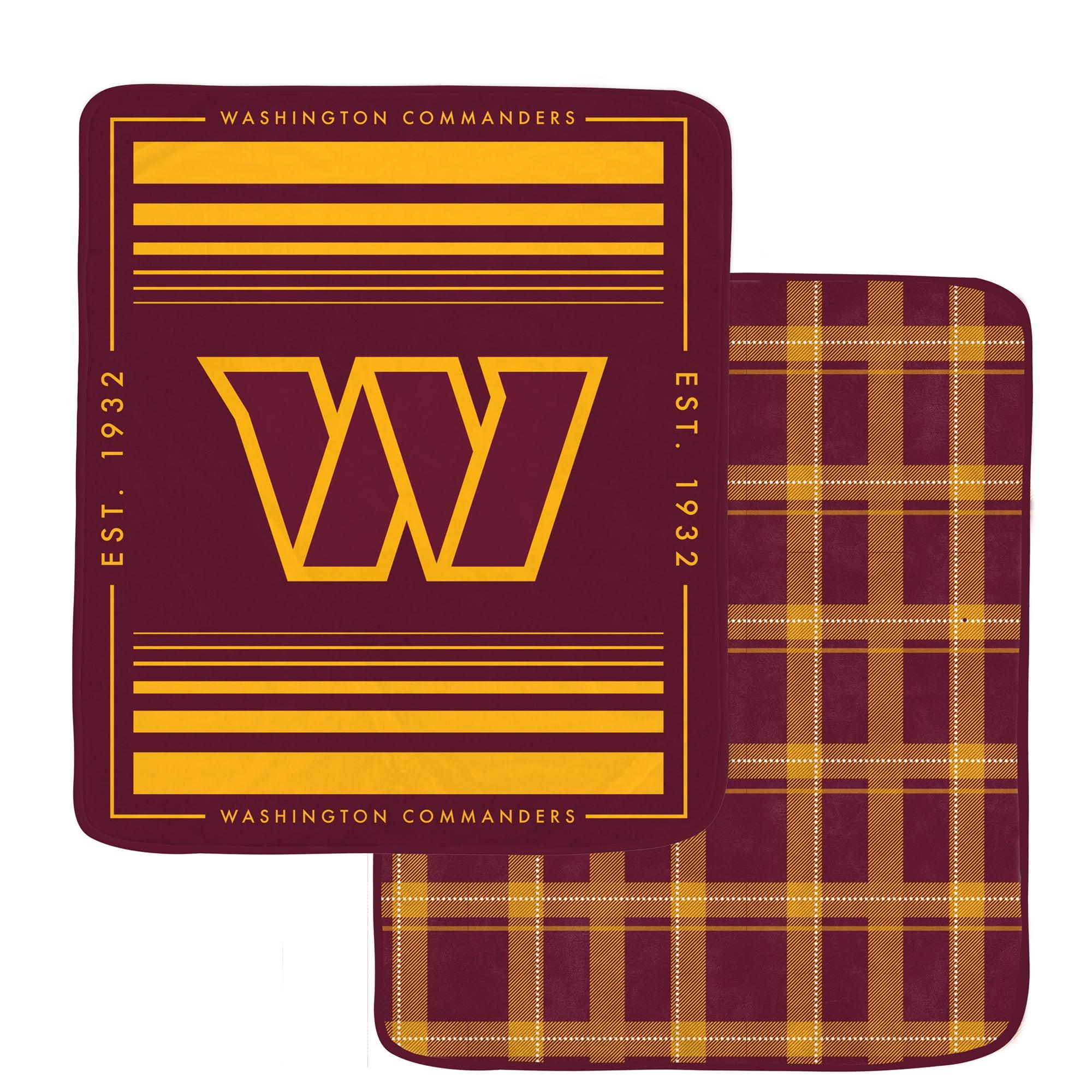 Washington Commanders Maroon and Gold Plush Blanket