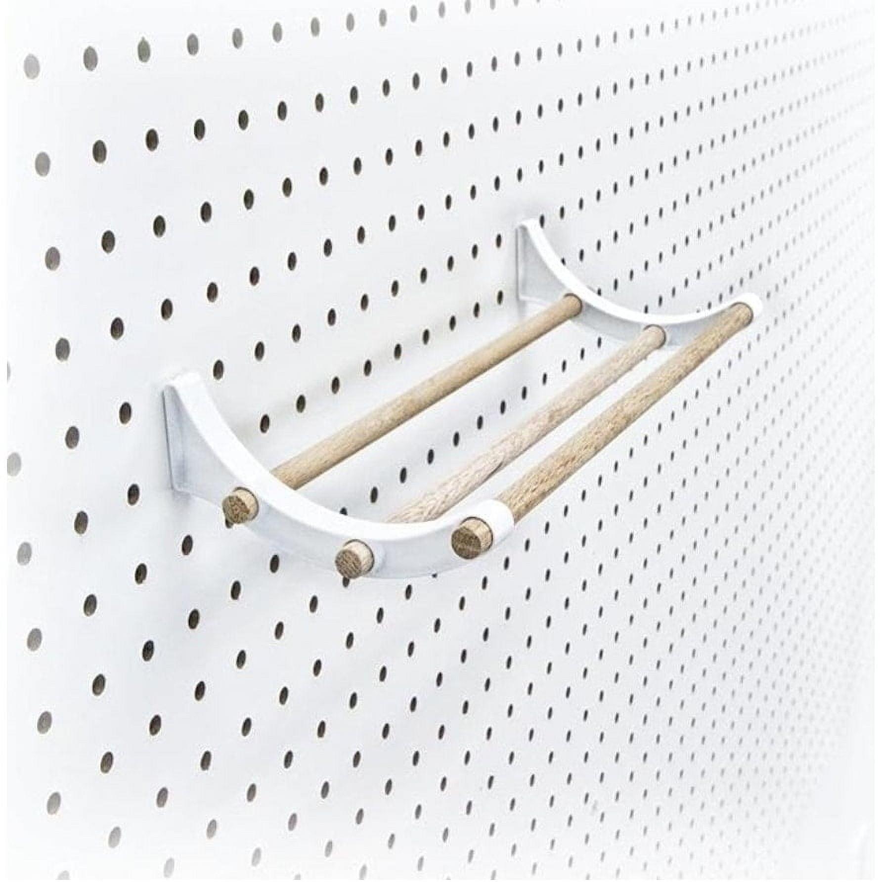 Peggy Pegboard Work Station Organizer – Hooks & Dowels for Tape, Ribbon, Wire, Crafts, Wine Rack White 1PK