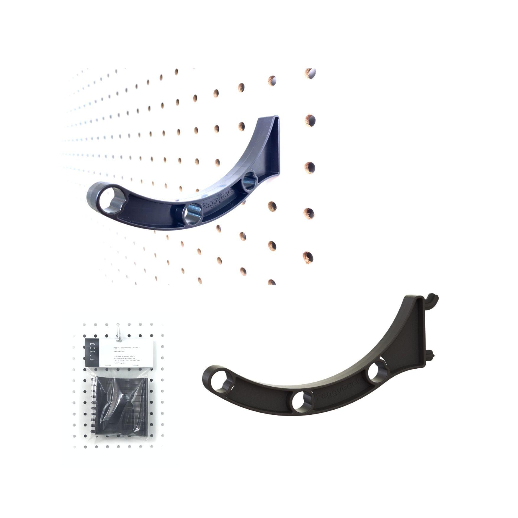 Peggy Pegboard Work Station Organizer – Hooks & Dowels for Tape, Ribbon, Wire, Crafts, Wine Rack Black 10PK Hooks Only