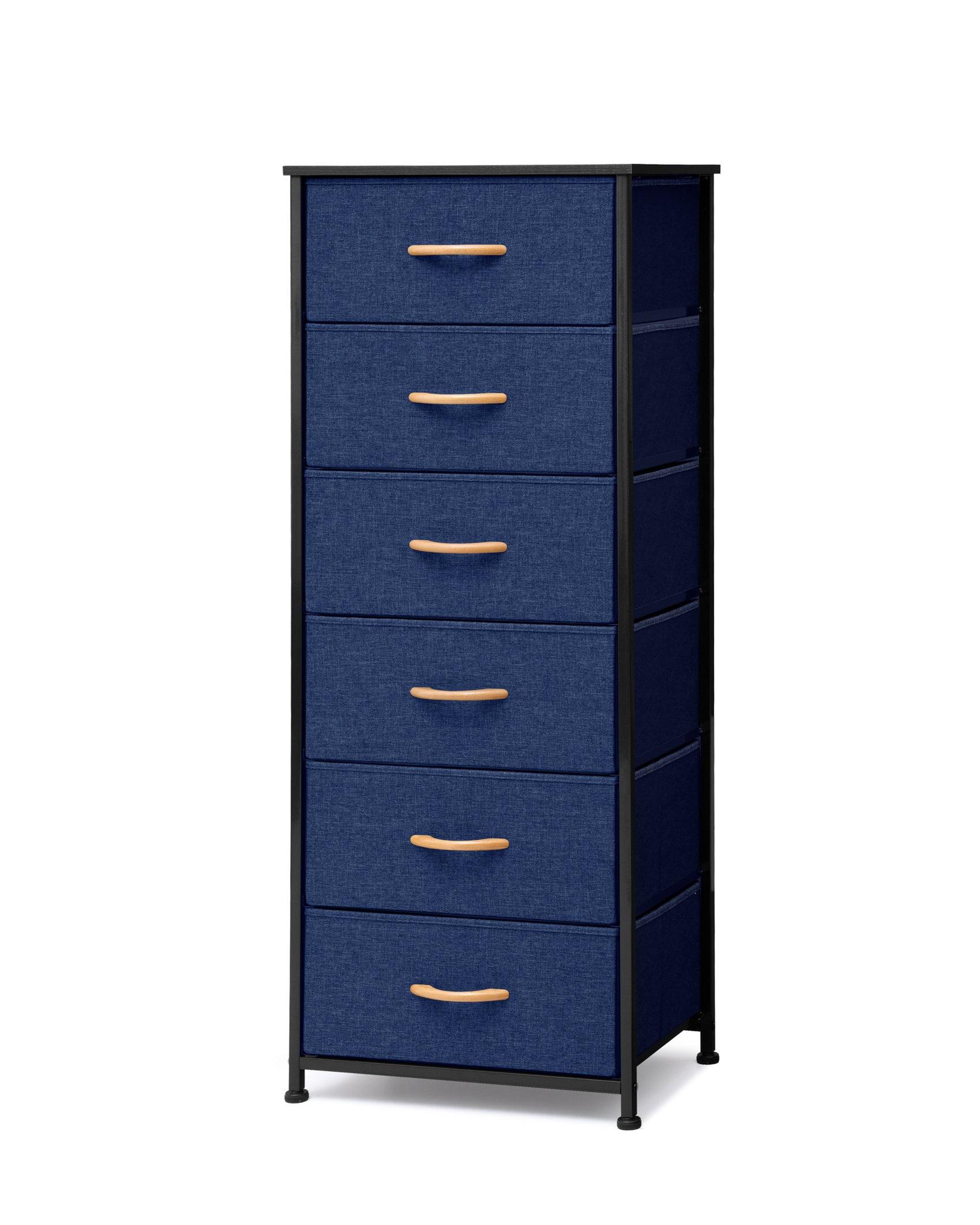 Modern Blue Vertical Storage Tower with Extra Deep Drawers