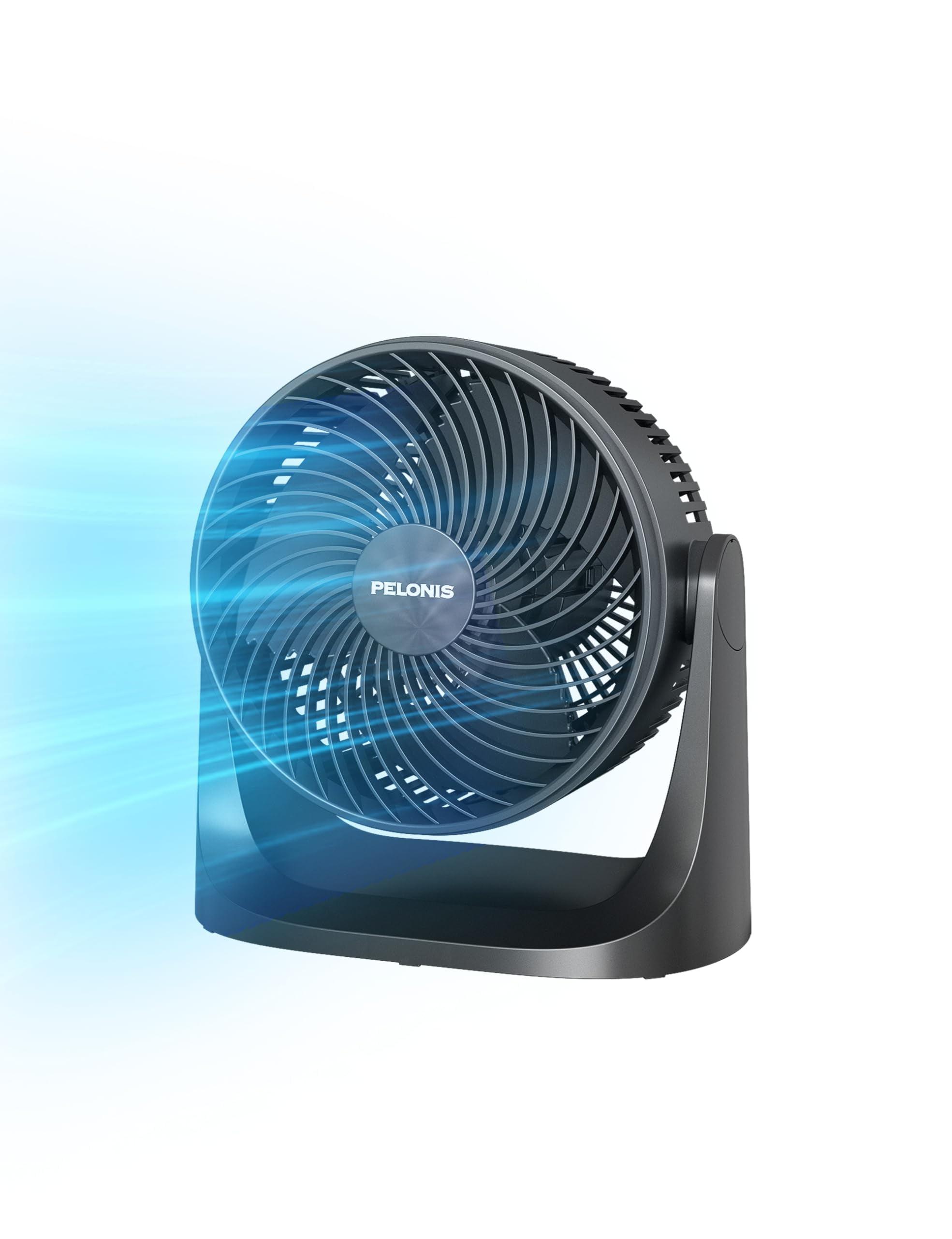 Pelonis Black 7-Inch Three-Speed Desk Fan with Adjustable Tilt