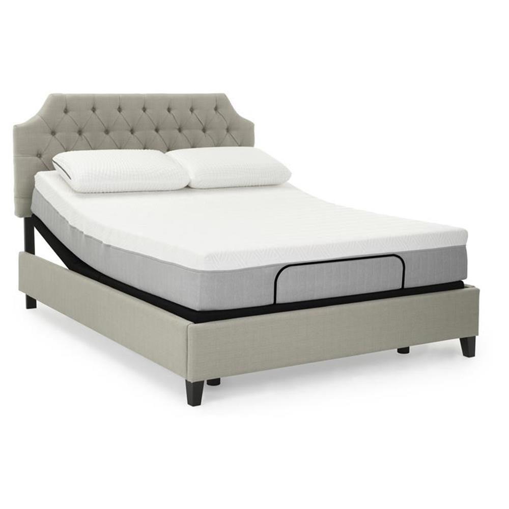 King Upholstered Metal Frame Memory Foam Bed