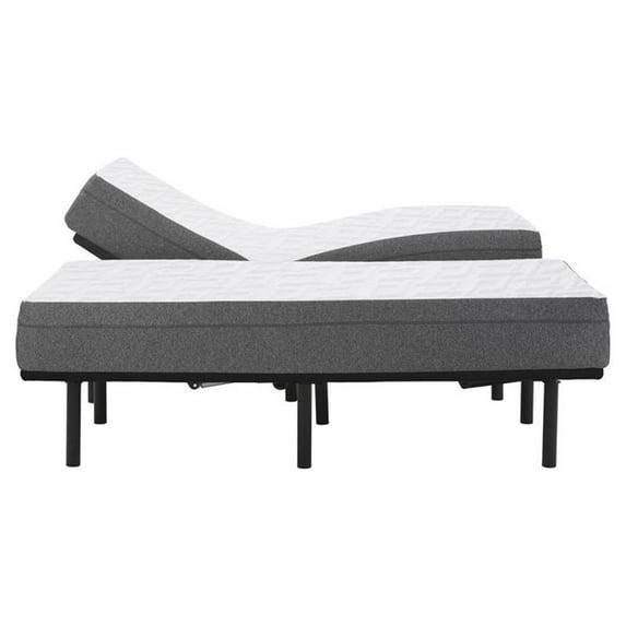 Pemberly Row 12" King Split Mattress and Model H Bed Base in White