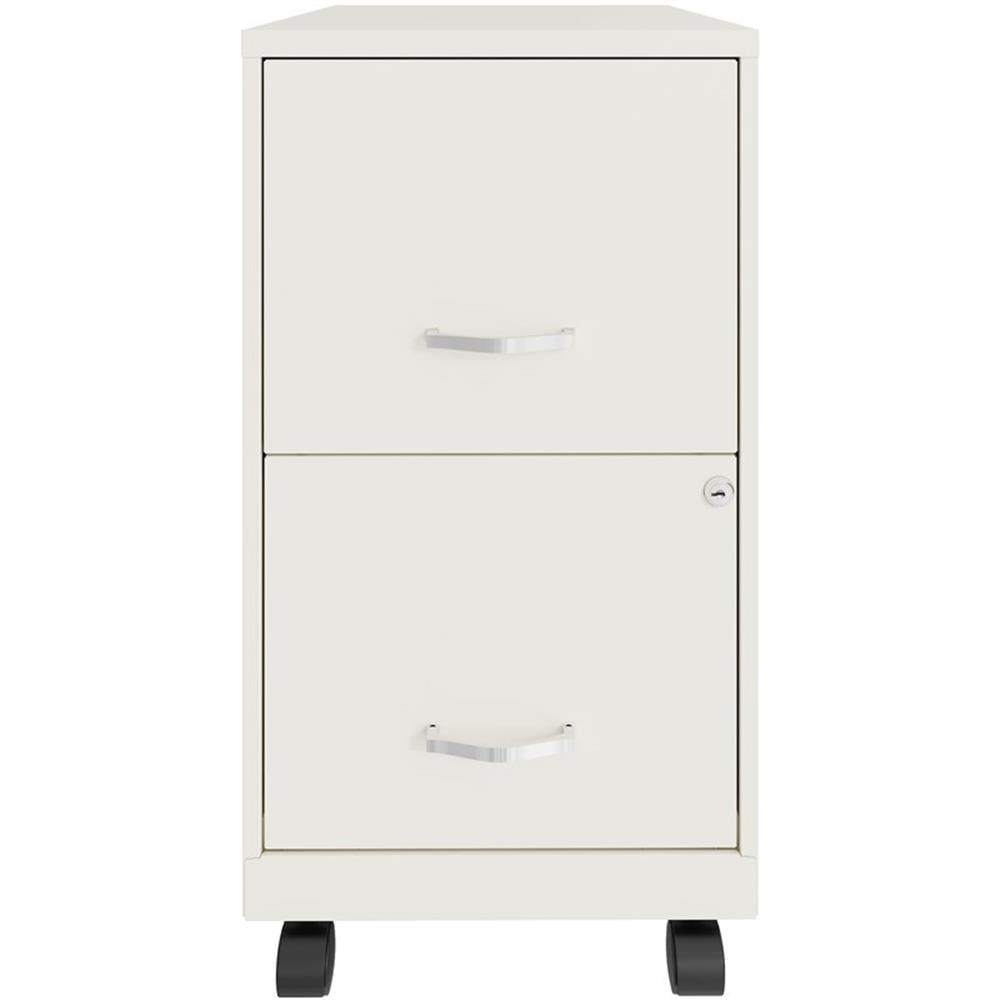 2-Drawer Vertical Mobile File Cabinet, Letter Size, Pearl White, 18-Inch-D (19634)