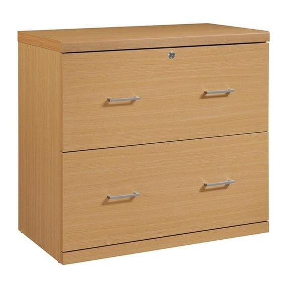 Alpine 2-Drawer Engineered Wood Lateral File with Lockdowel  in Natural Finish