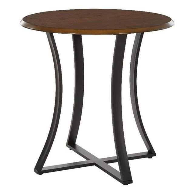 Metro 36" Oak Veneer Top Dining Table with Black Metal Base