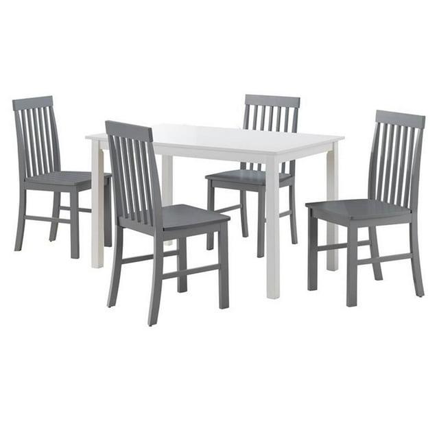 5pc Modern Two-Tone Kitchen Dining Set White/Gray - Saracina Home
