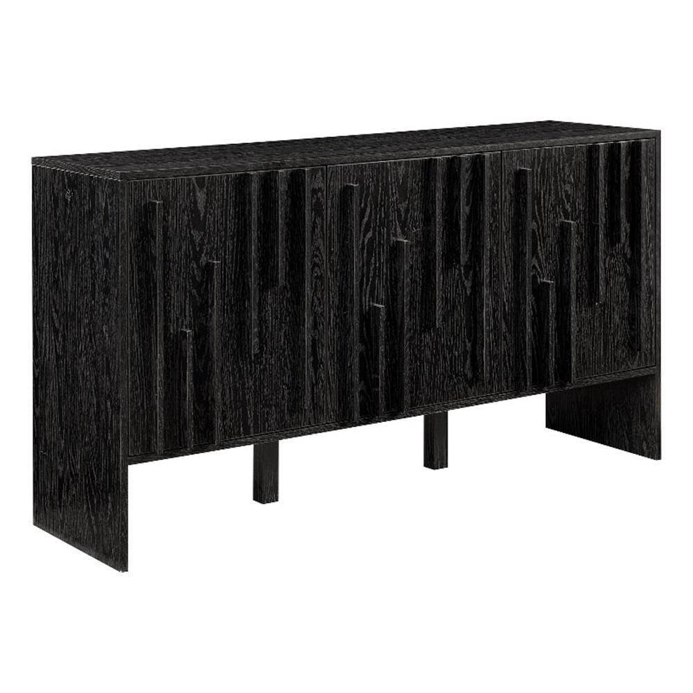 Modern Staggered Vertical Accent 3 Door Sideboard - Saracina Home