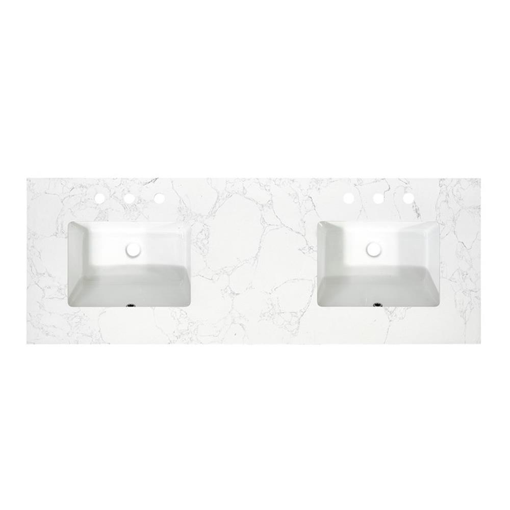 Altair Ceres 61" Engineered Stone Double Bathroom Vanity Top with Sink