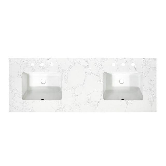 Altair Ceres 61" Engineered Stone Double Bathroom Vanity Top with Sink