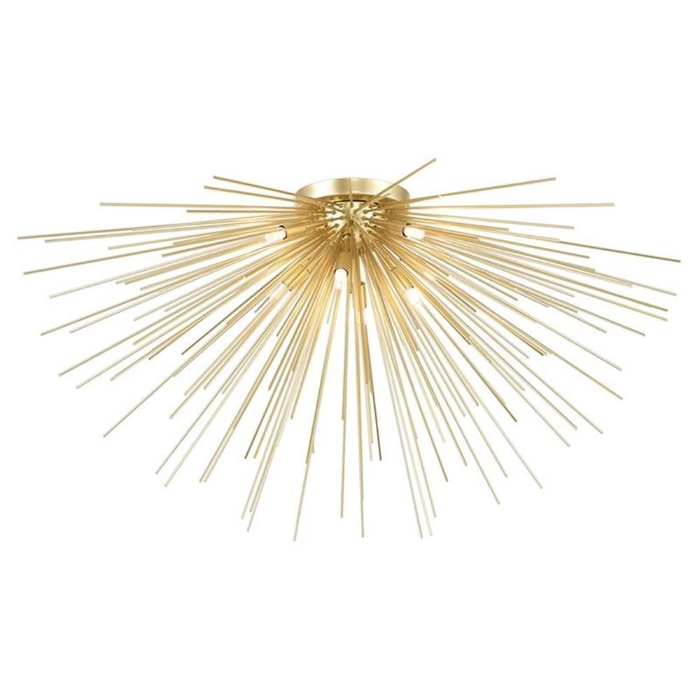 Pemberly Row 8 Light Contemporary Metal Flush Mount in Gold Leaf
