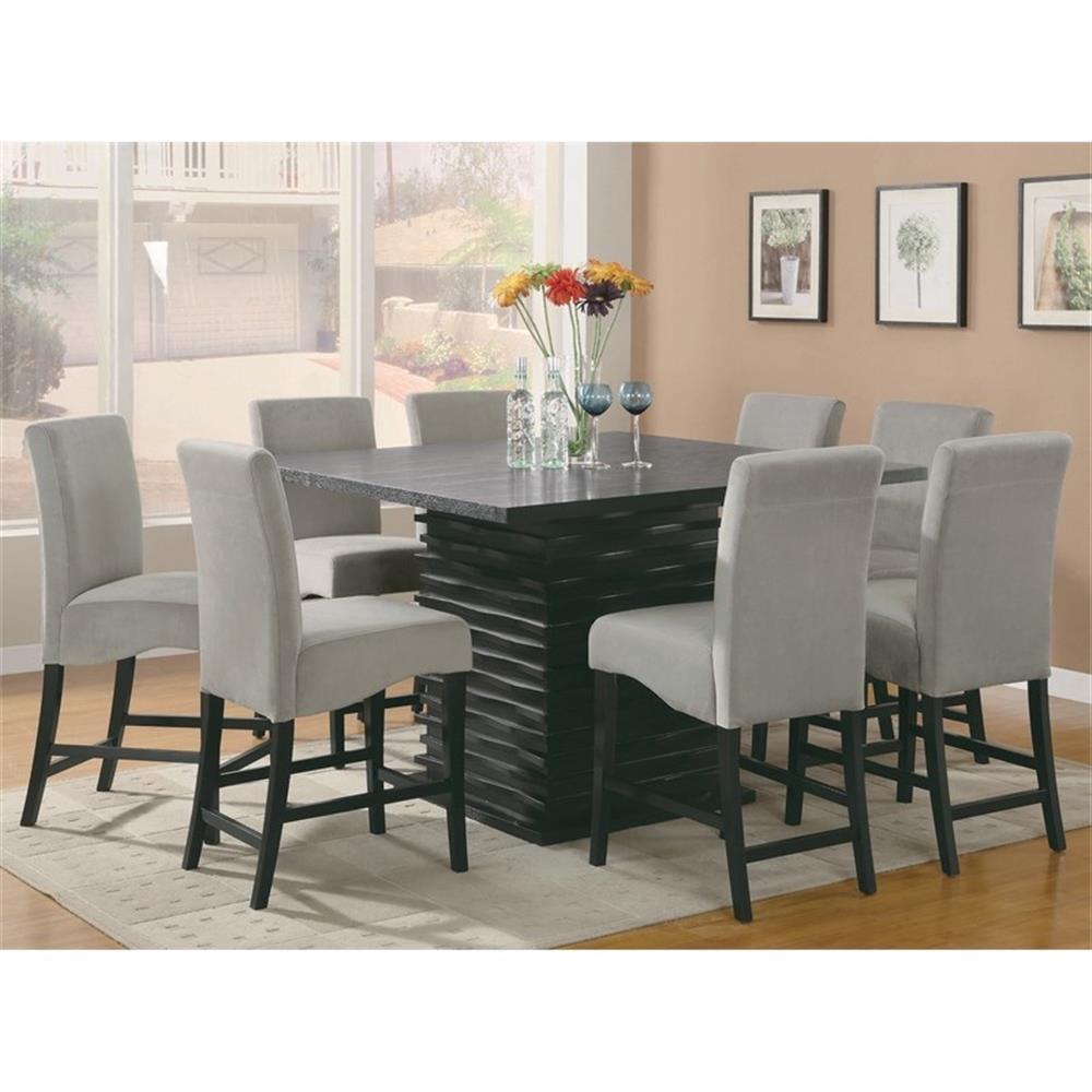 Pemberly Row 9-Piece Black and Gray Wood Dining Set