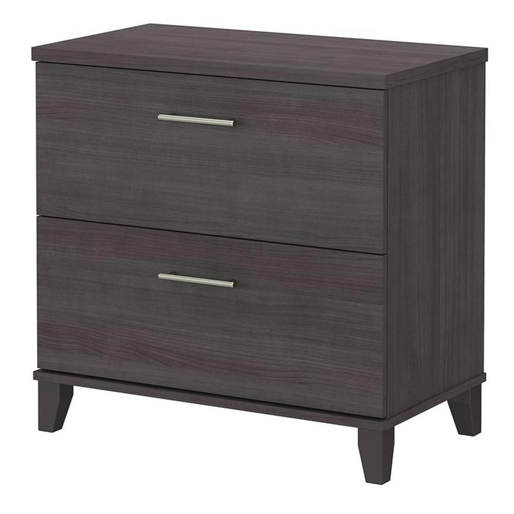 Storm Gray Metal 2-Drawer Mobile Lateral Filing Cabinet