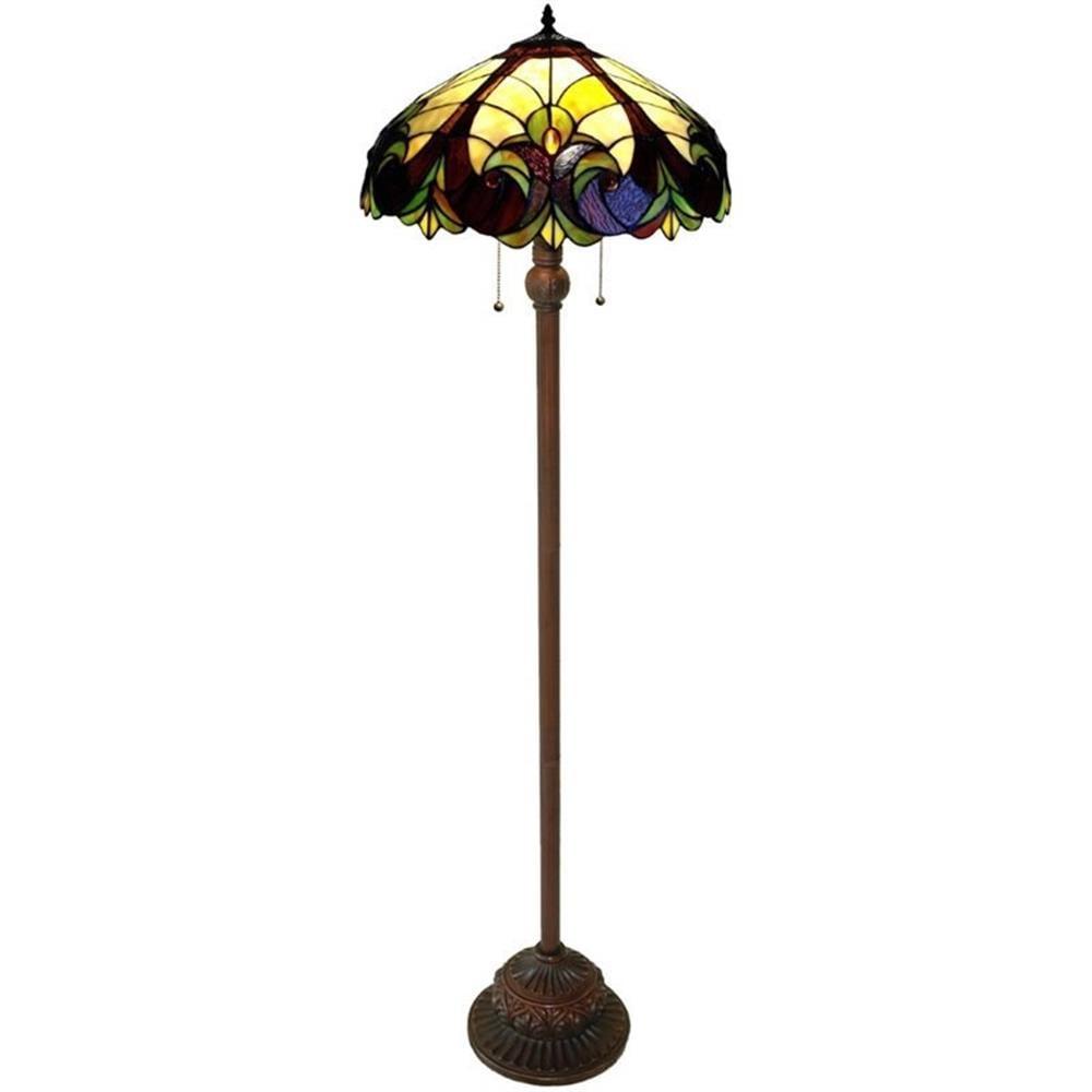 Chloe Lighting Liaison Tiffany-style 2 Light Victorian Floor Lamp 18" Shade
