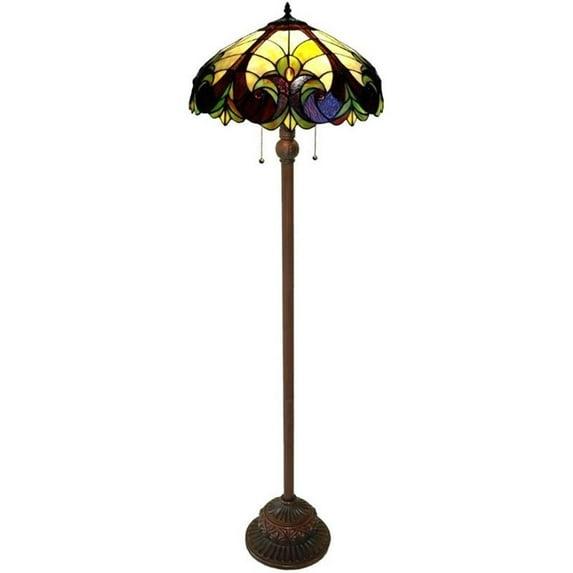 Chloe Lighting Liaison Tiffany-style 2 Light Victorian Floor Lamp 18" Shade