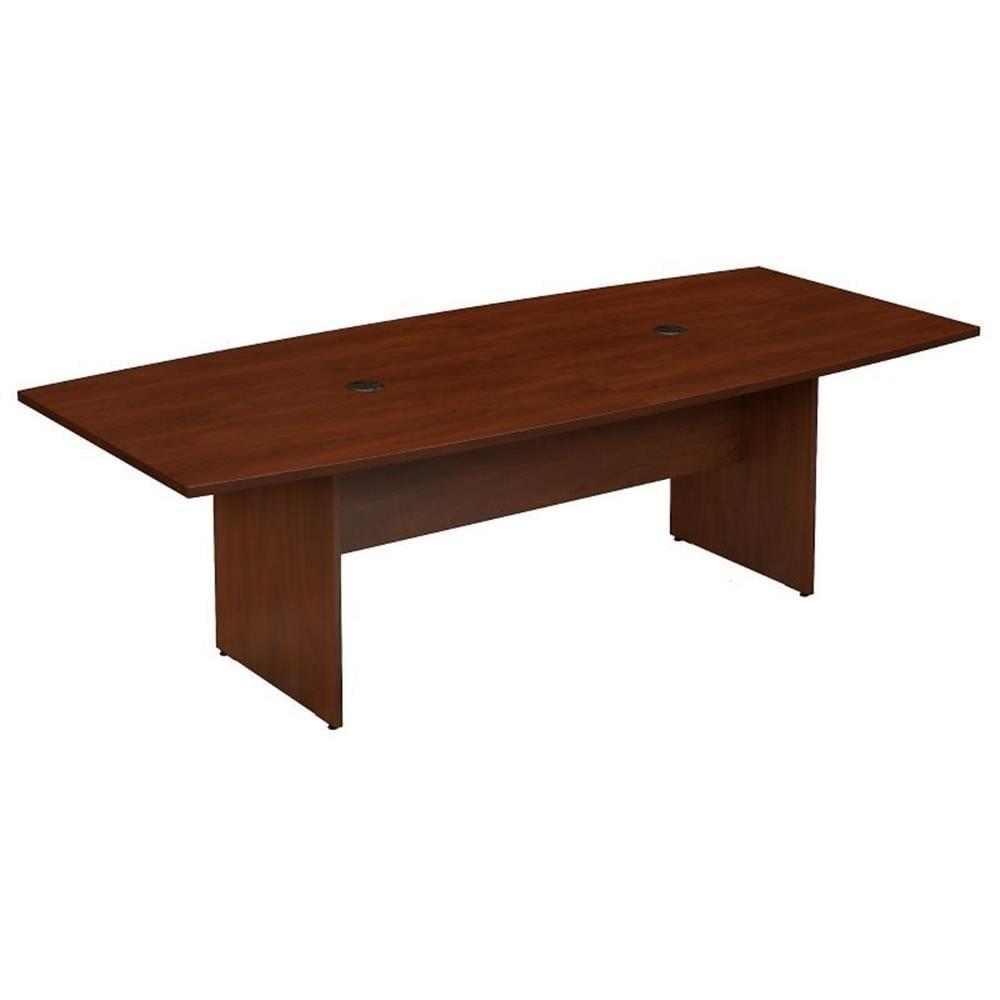 Pemberly Row Contemporary 96W Boat Shaped Conference Table in Cherry